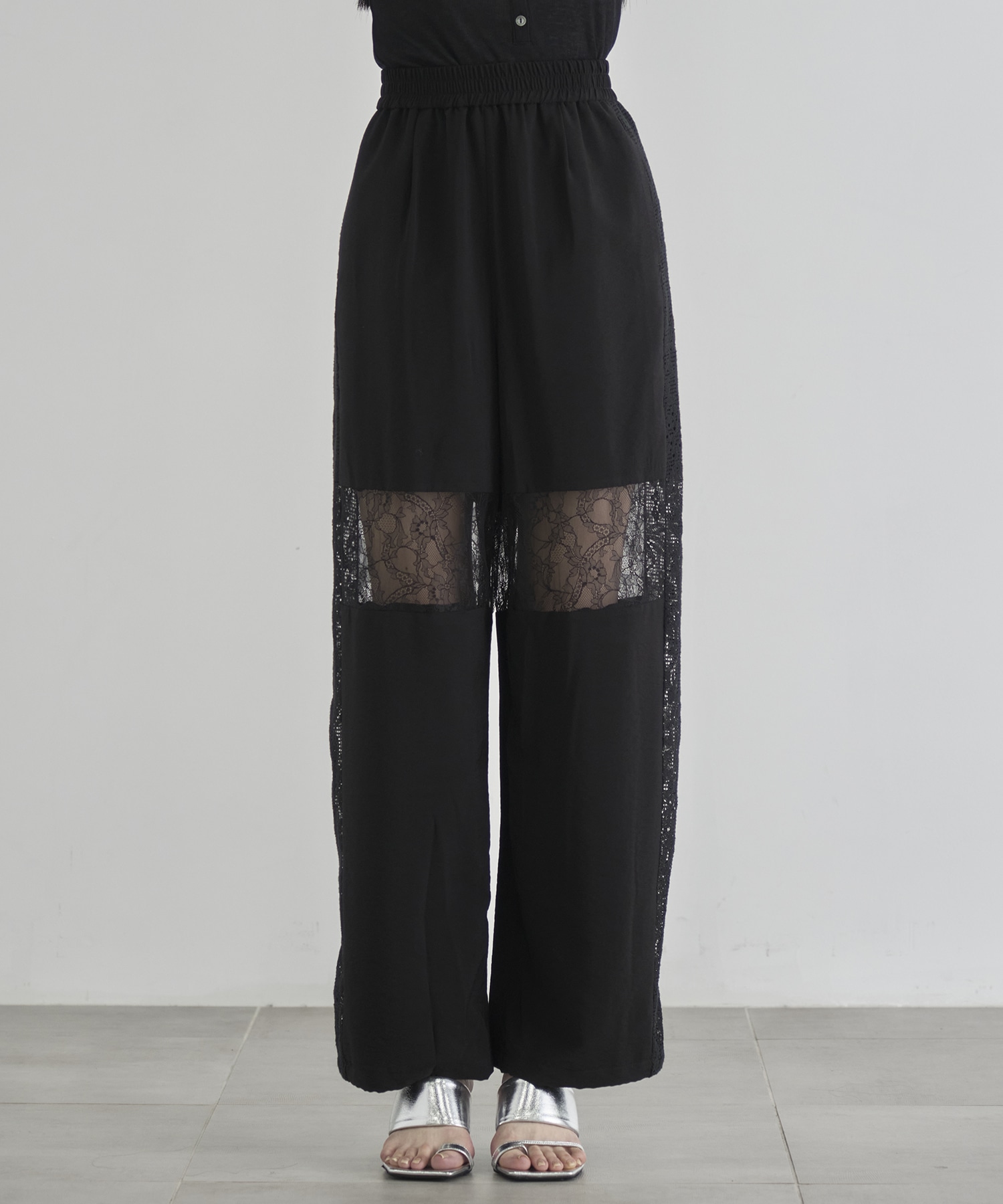 Lace Combination Relax Pants