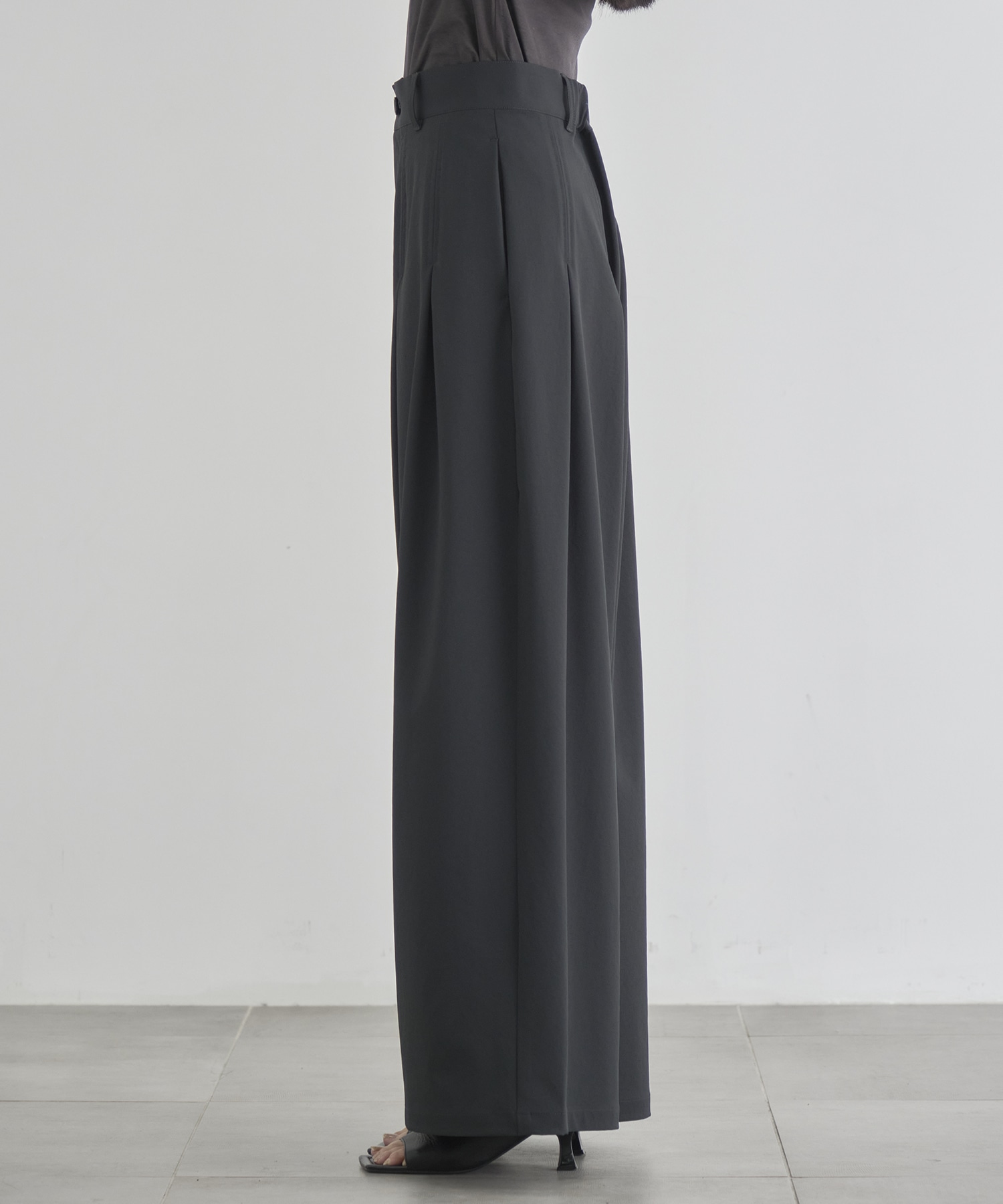 Box Pleat Wide Pants