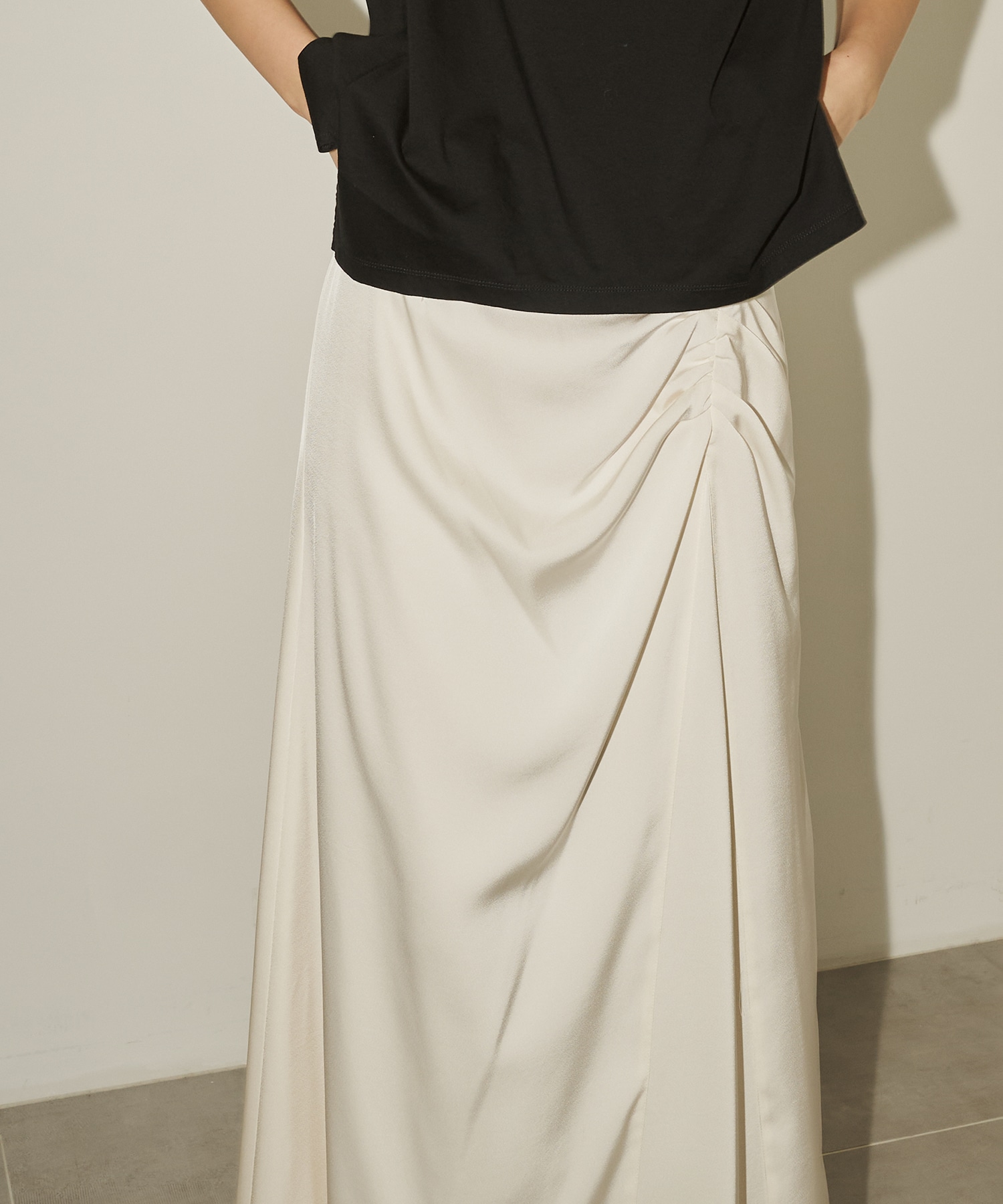 Gather Satin Skirt