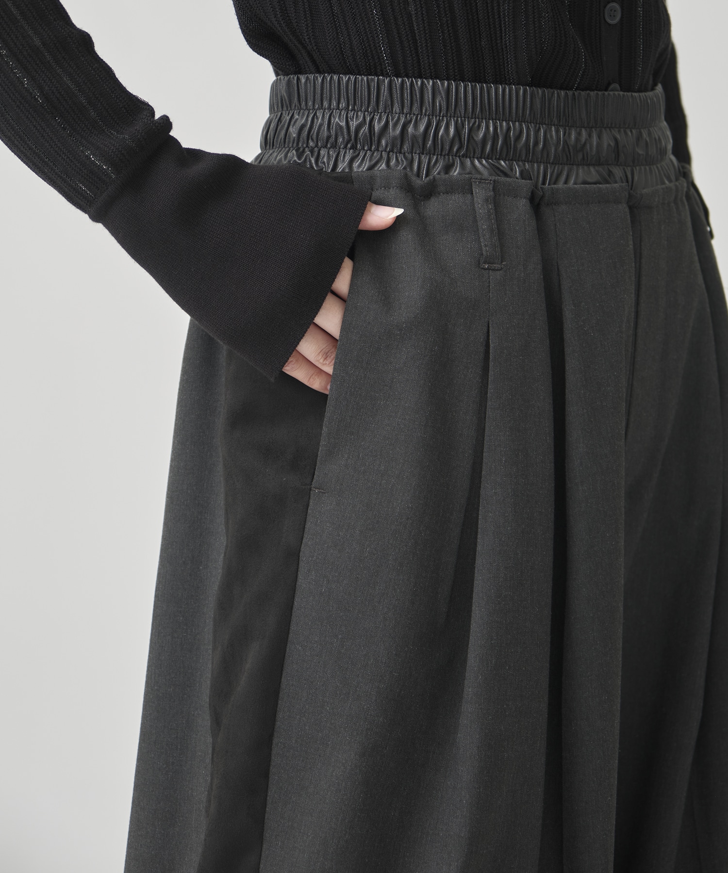 LeatherWaist  Relax Pants
