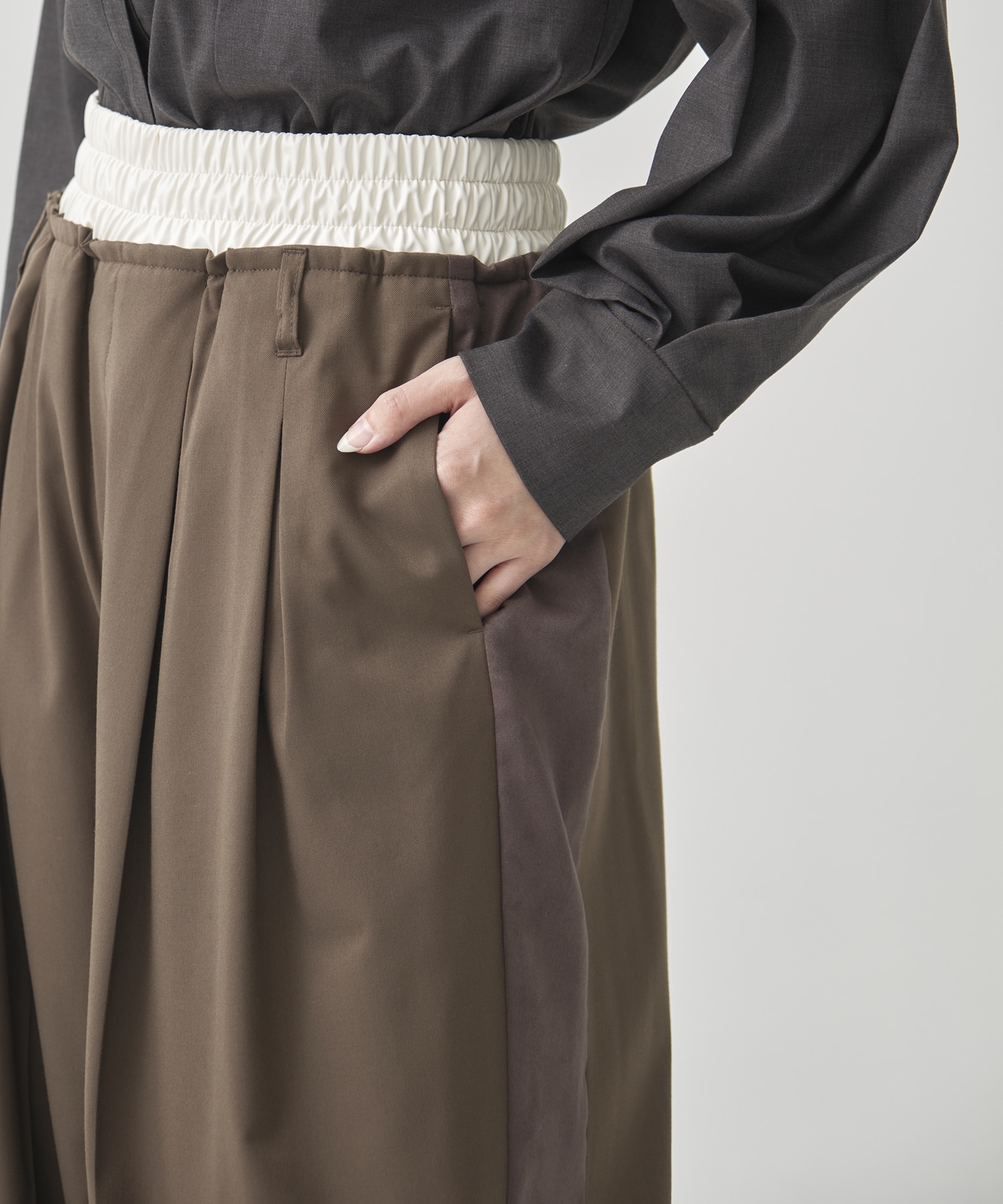 LeatherWaist Relax Pants