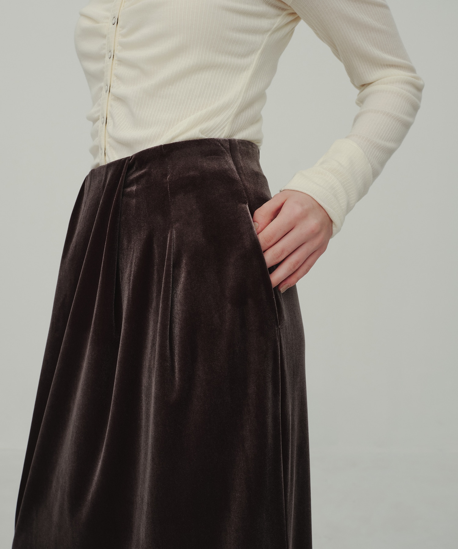 Velor Tuck Skirt