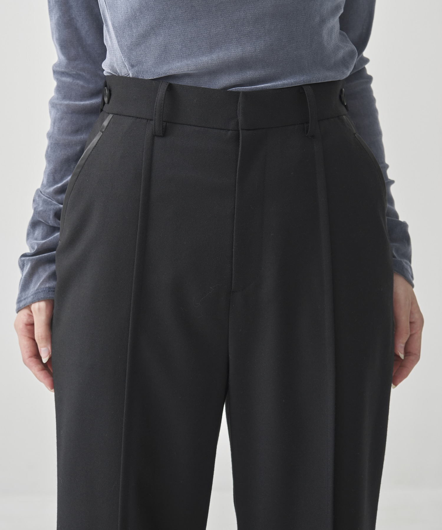 Wool Slit Pants