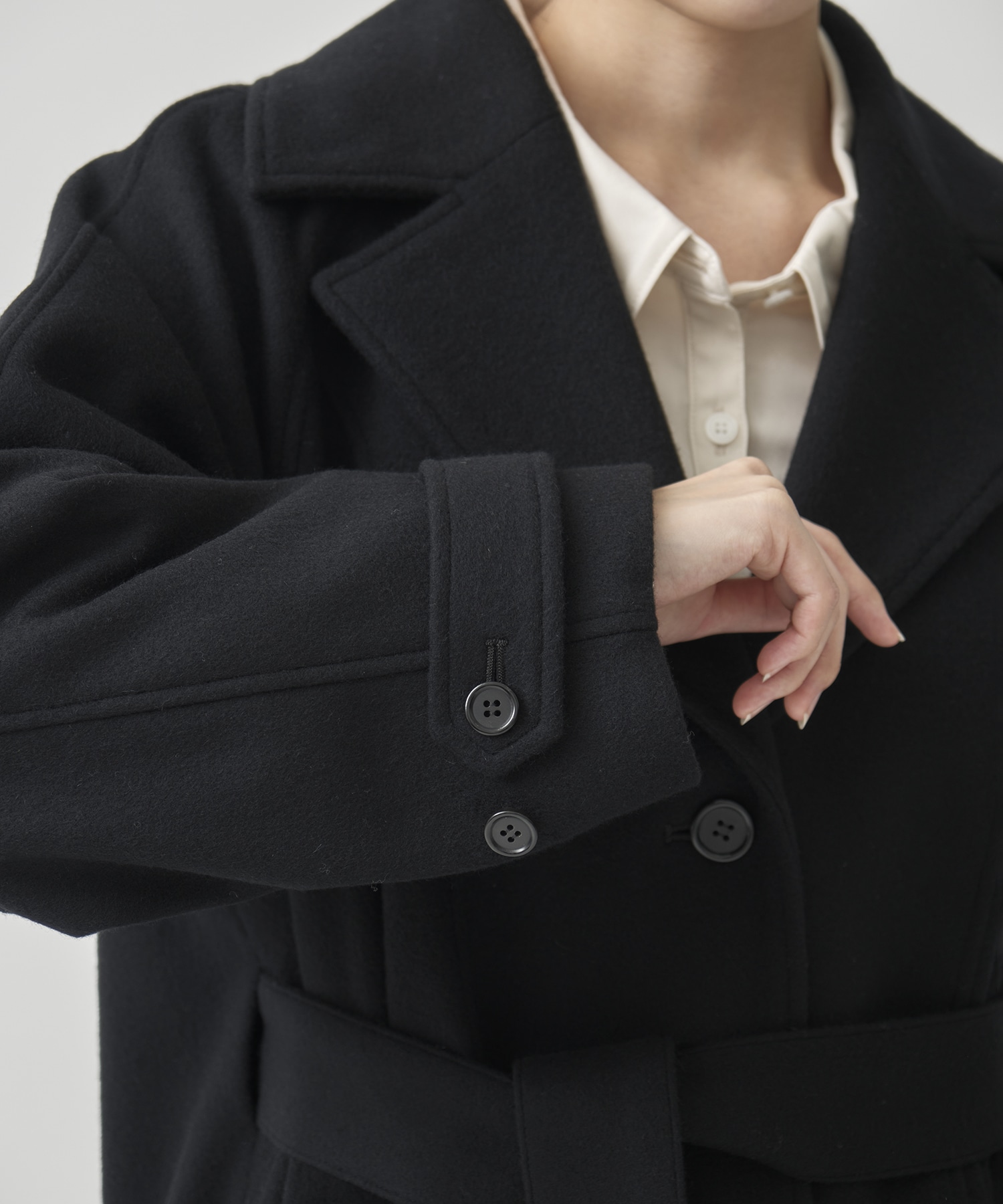 DoubleCollar Raglan Coat