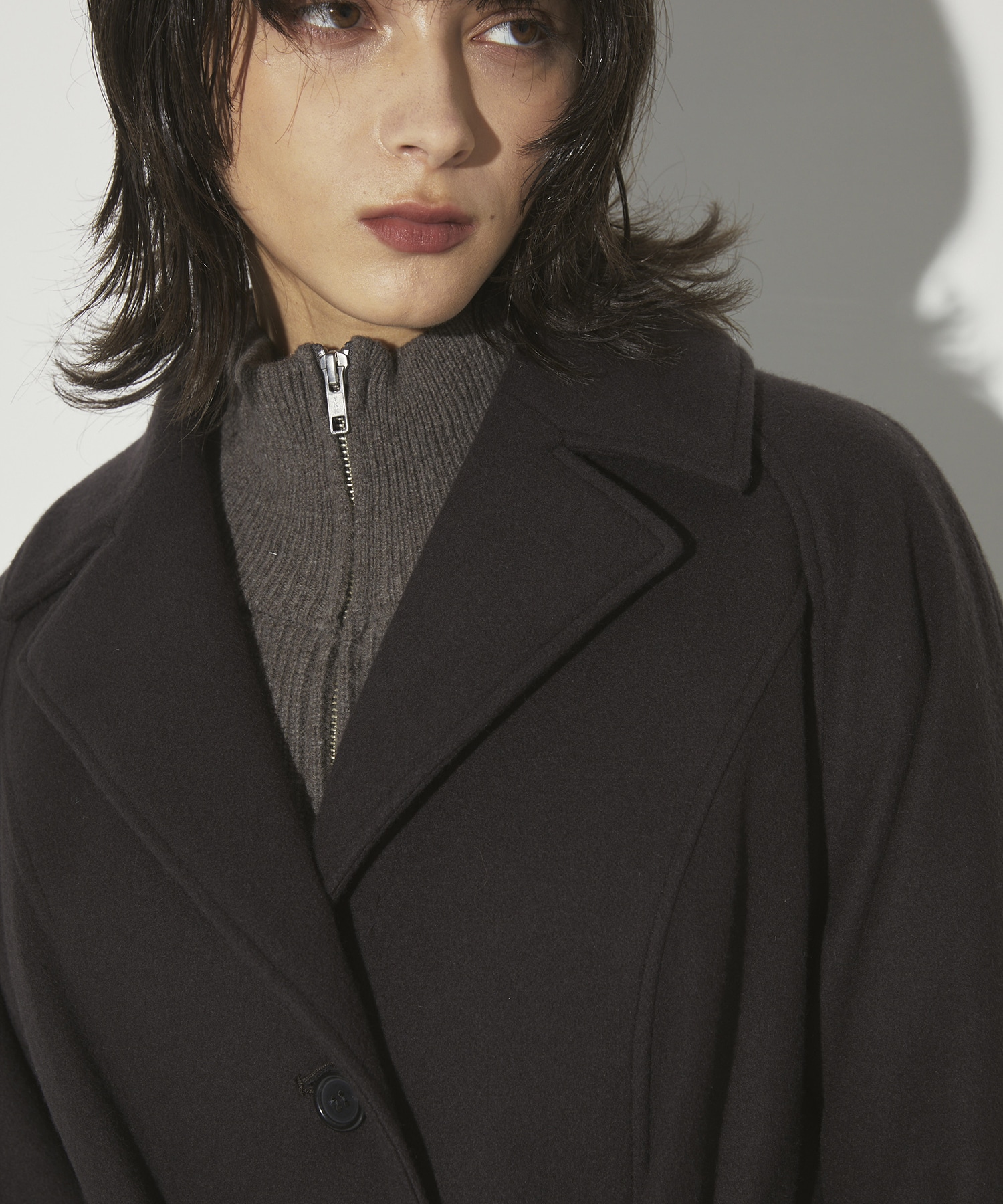 DoubleCollar Raglan Coat