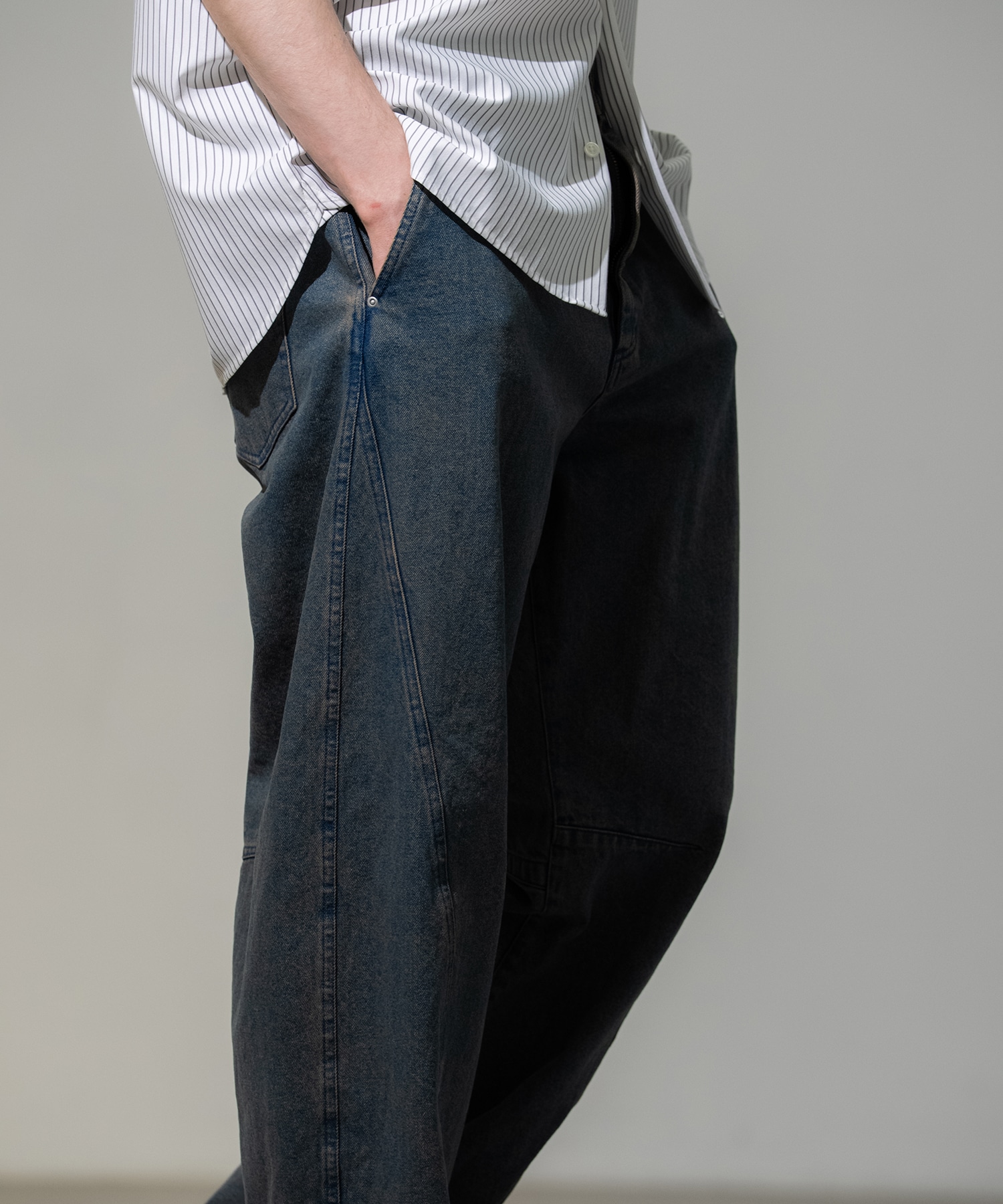 フェードバレルデニムパンツ