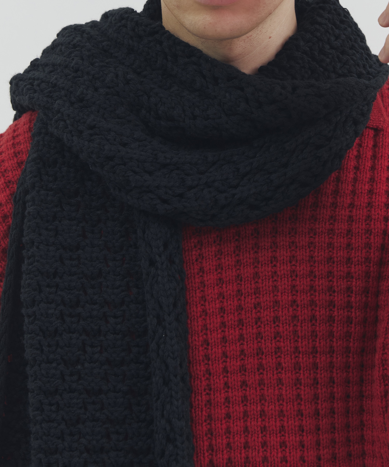 バルキーニットストール