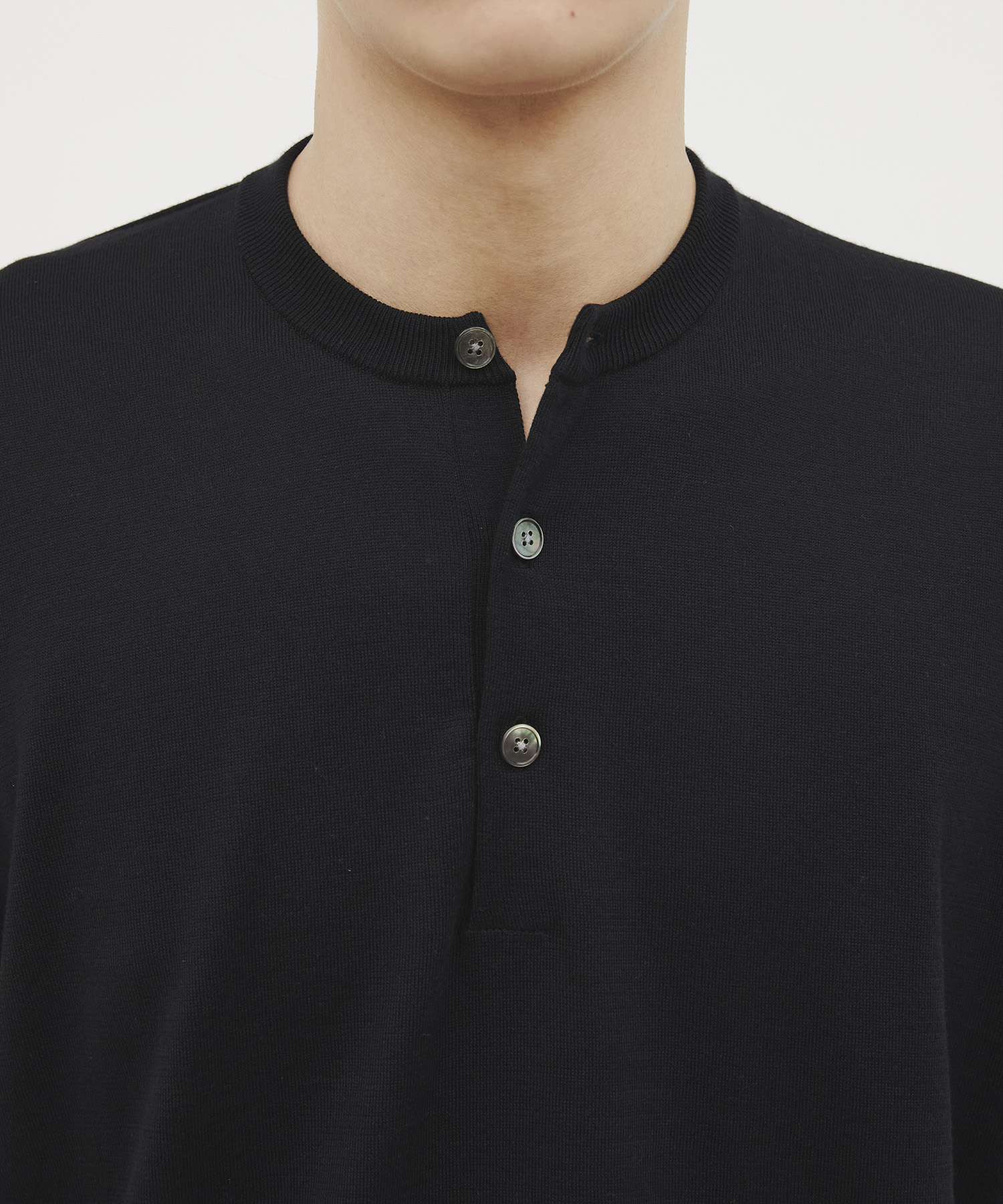 Sea island cotton ヘンリーネック