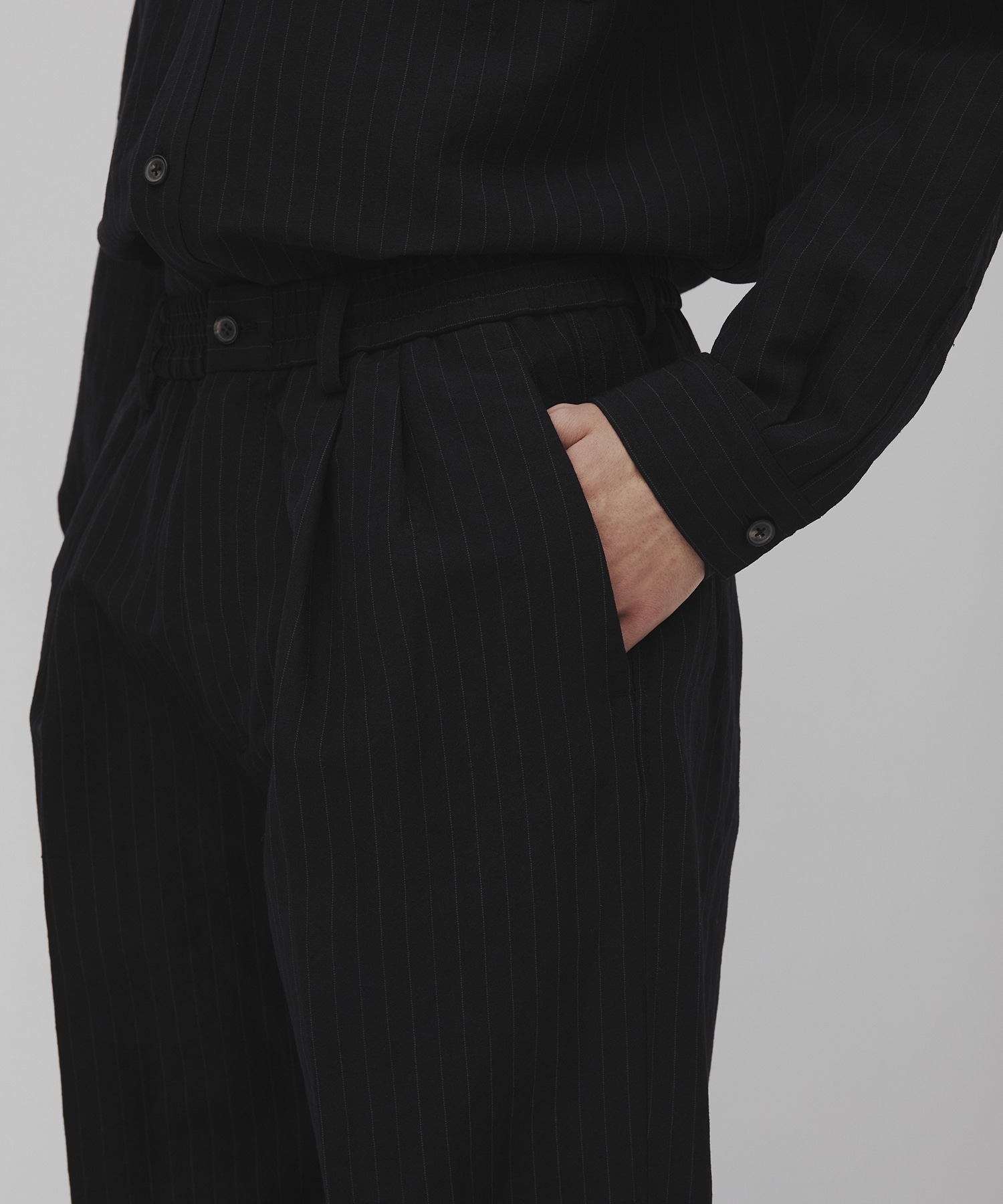 ウールリネンウェザ-イージースラックス