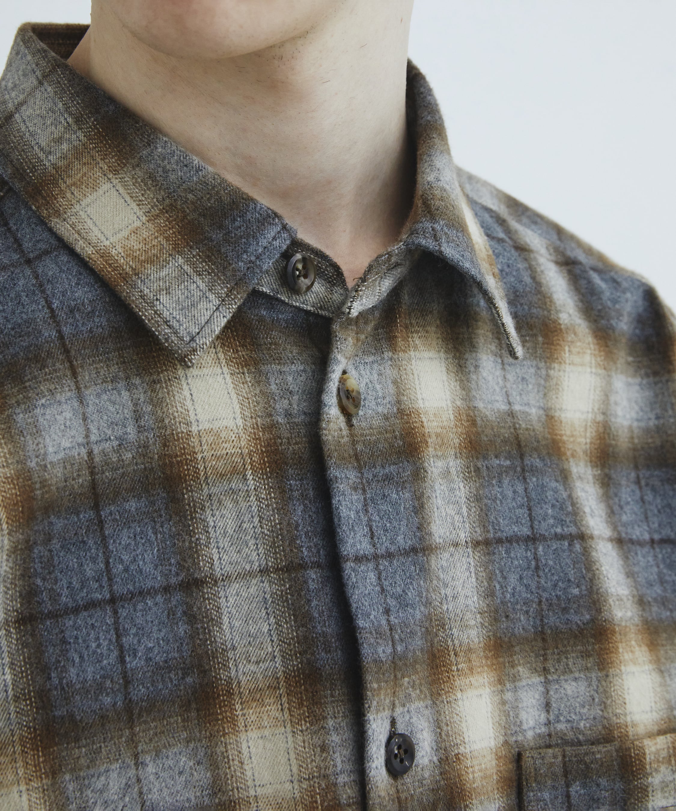 ソフトフランネルチェックシャツ