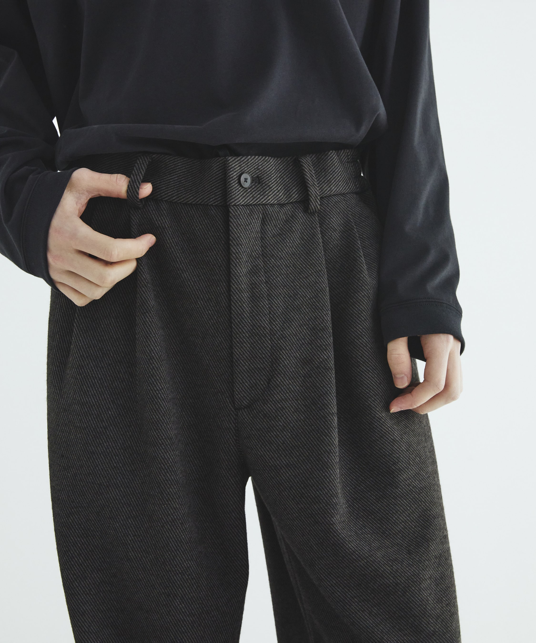 KANEMASA KNITウールネルスラックス