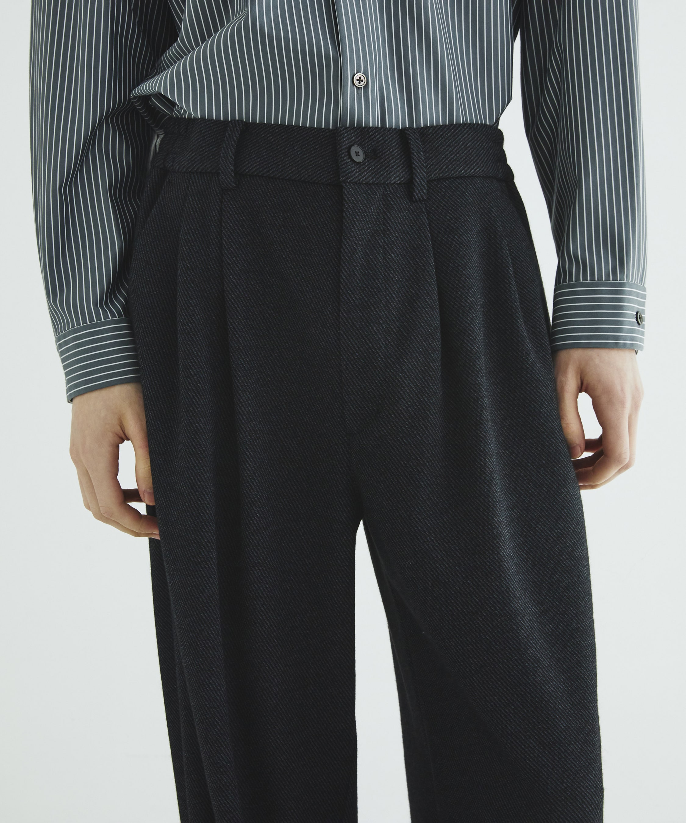 KANEMASA KNITウールネルスラックス