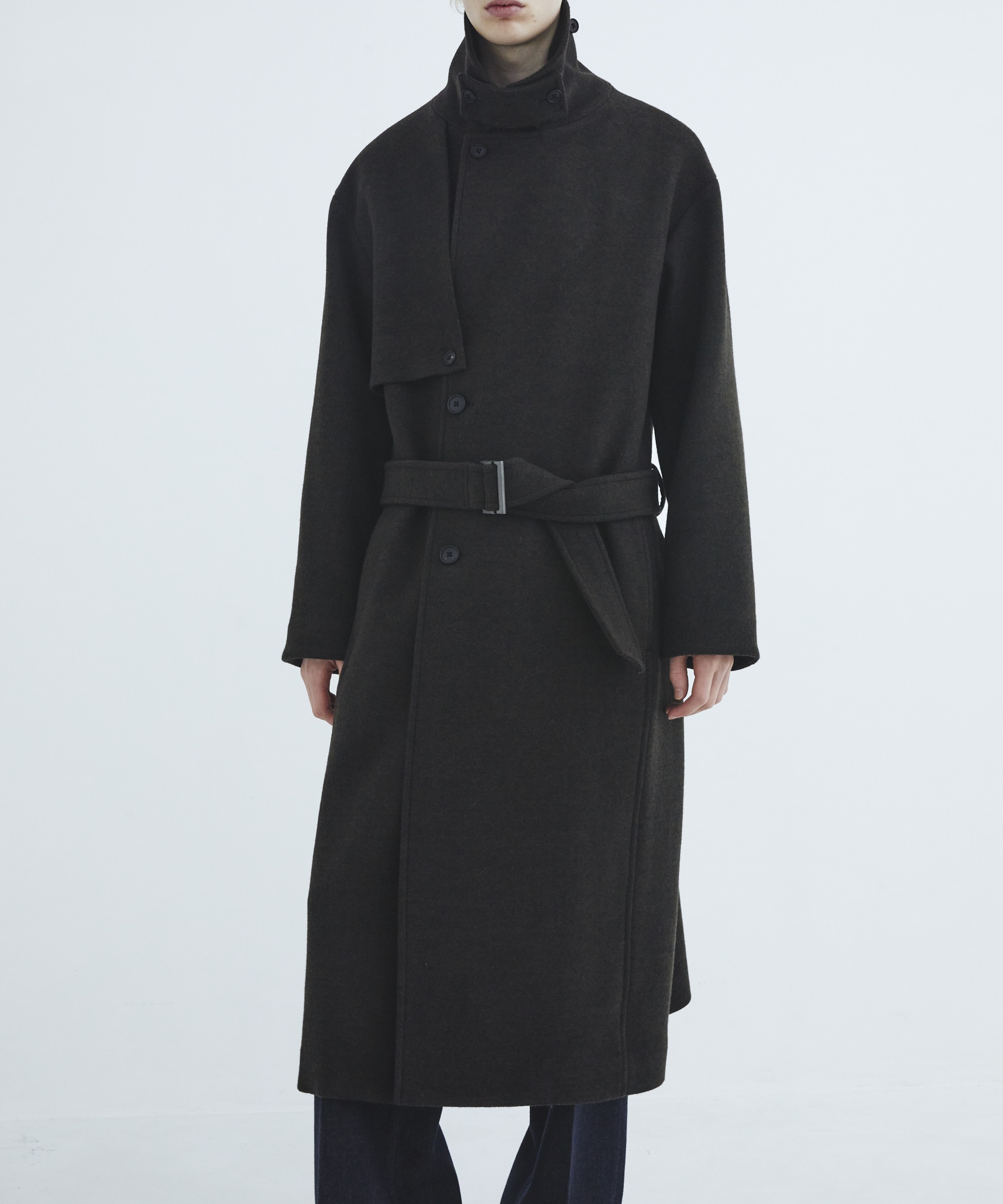 Premium meltonベルテッドコート