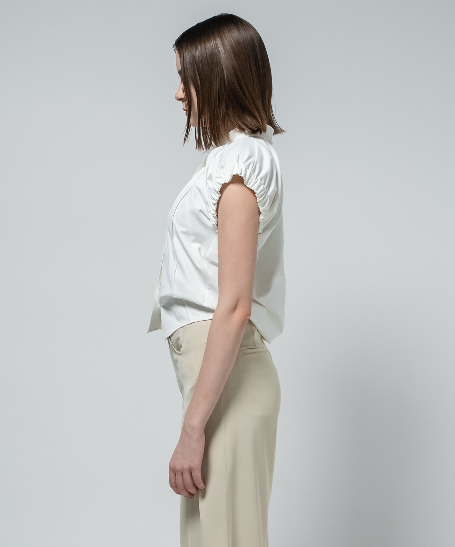 Volume Gather Nosleeve Shirt