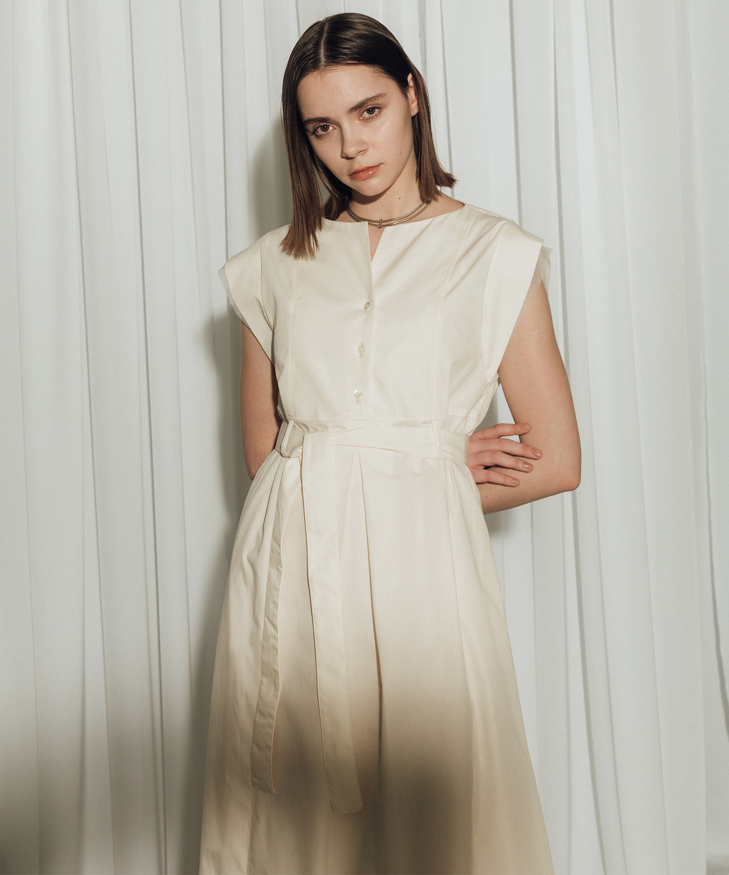 Chambray Belted Dress
