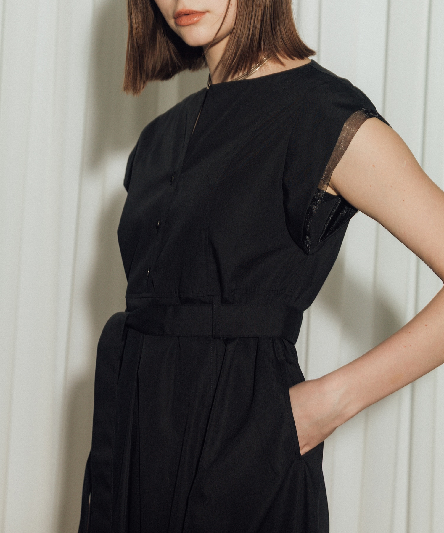 Chambray Belted Dress