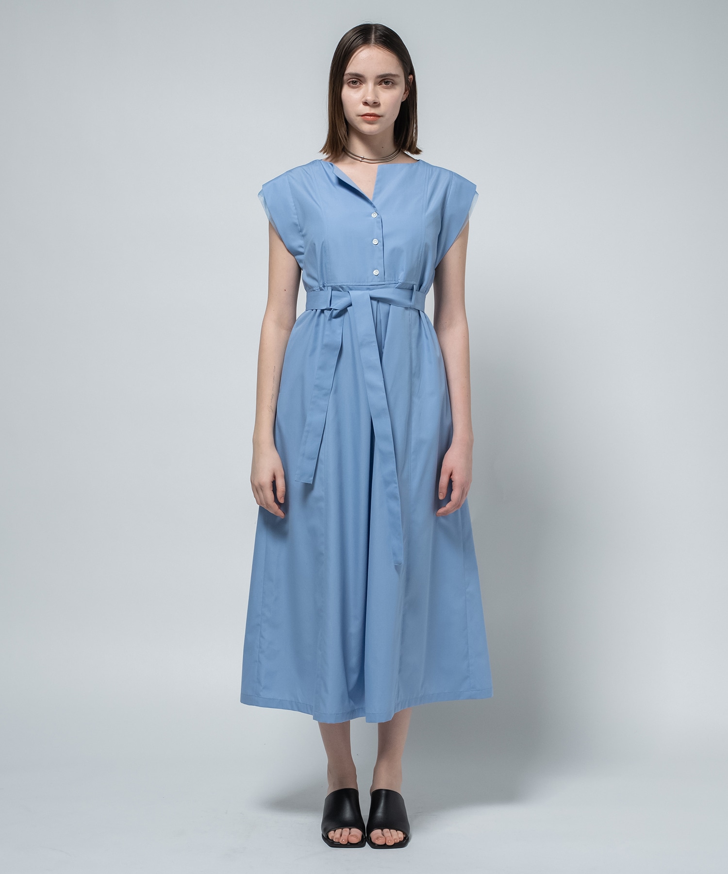 Chambray Belted Dress