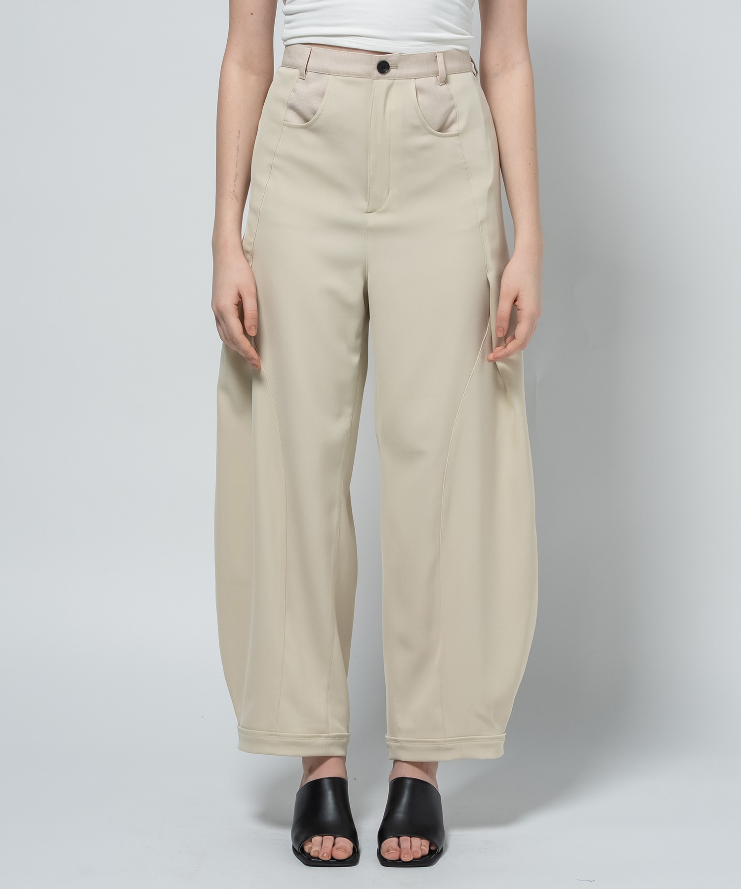 Twill Barrel Leg Pants