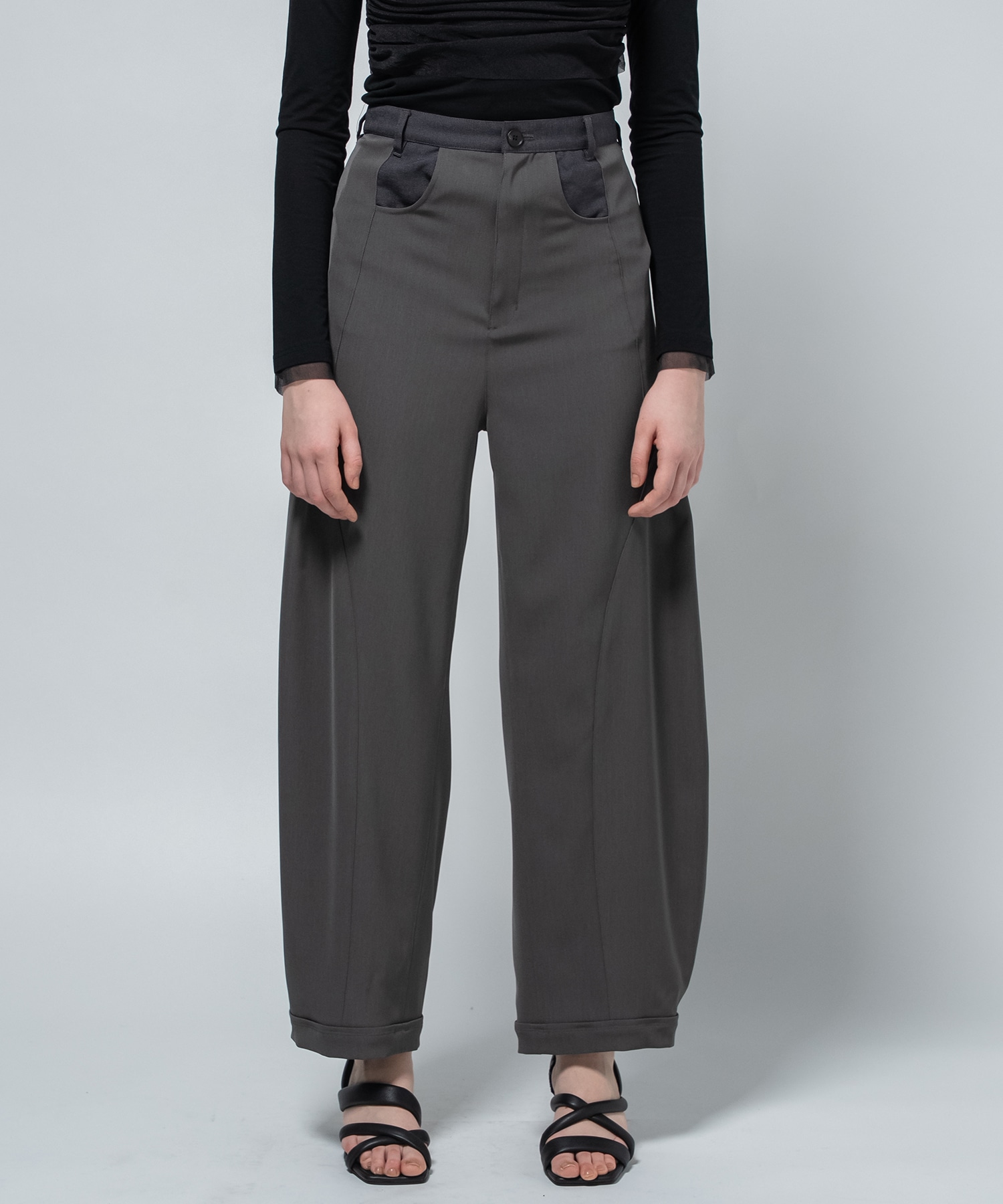 Twill Barrel Leg Pants