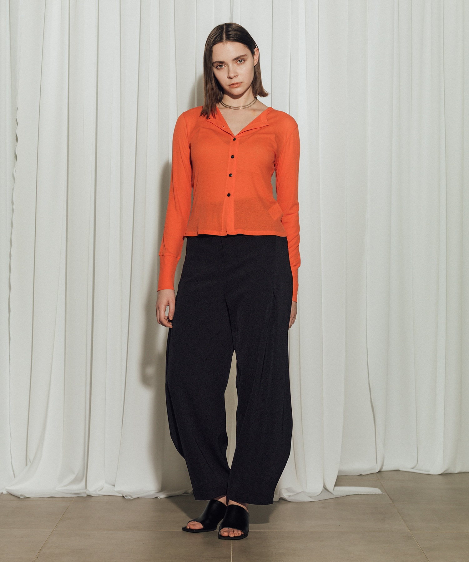 Twill Barrel Leg Pants