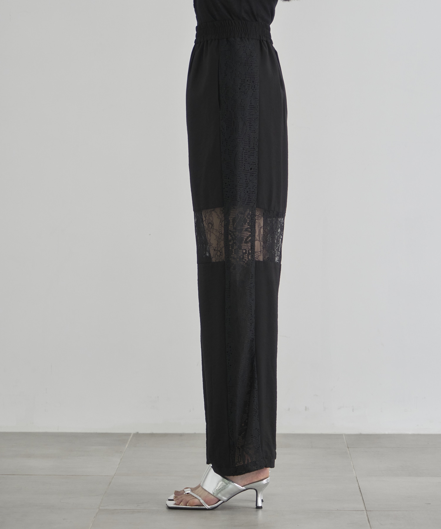 Lace Combination Relax Pants