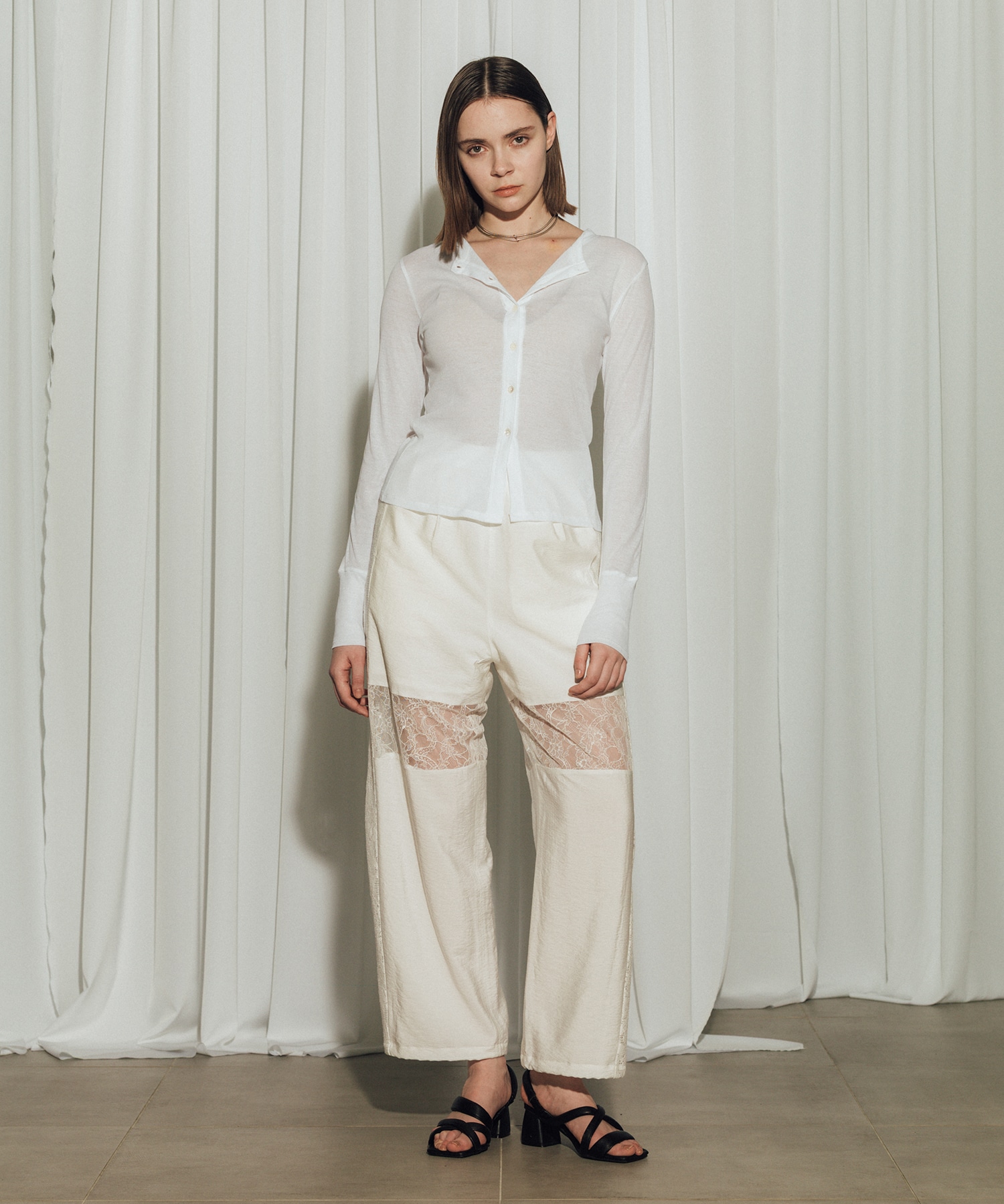 Lace Combination Relax Pants