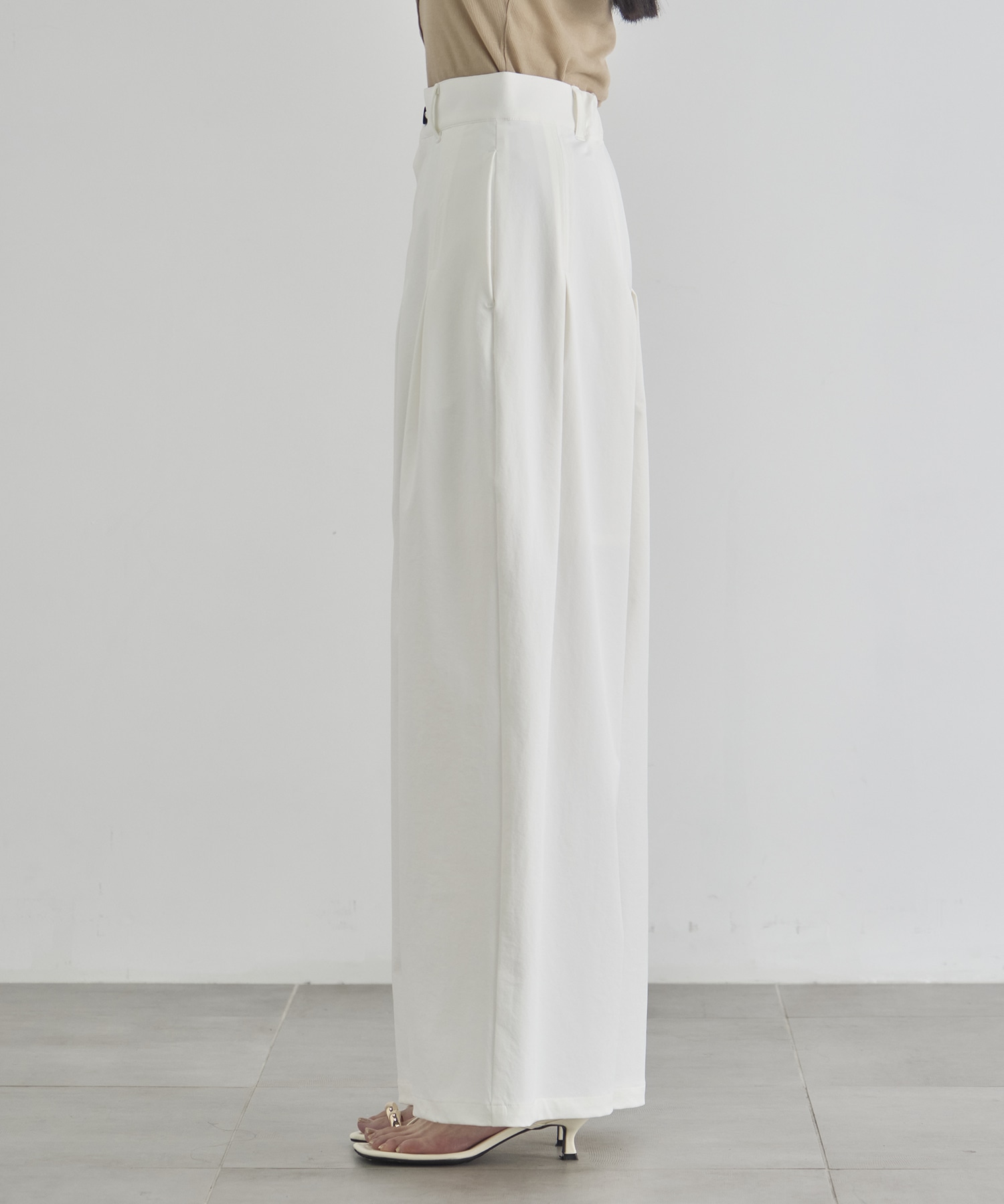 Box Pleat Wide Pants