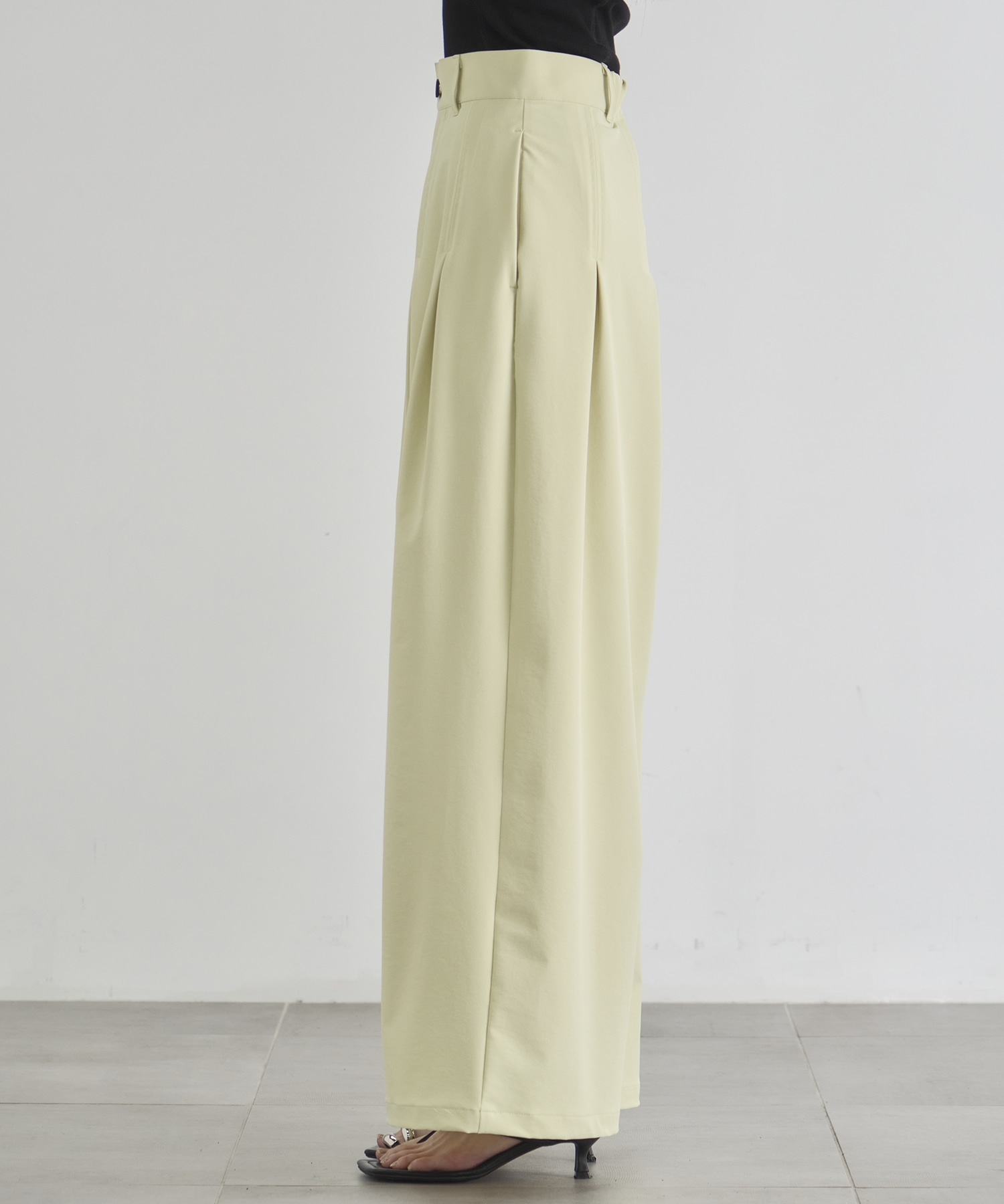Box Pleat Wide Pants
