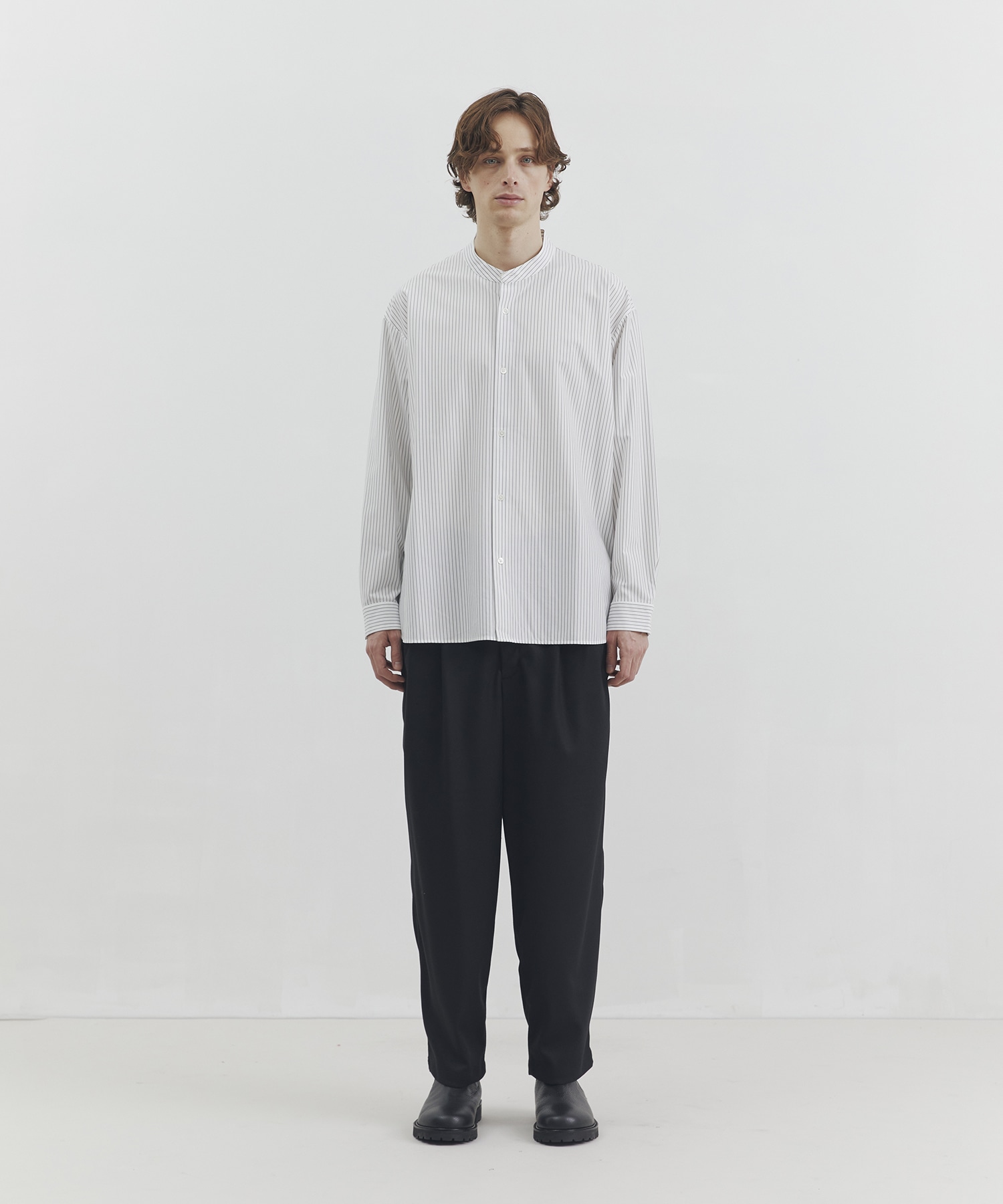 KANEMASA KNITバンドカラーシャツ