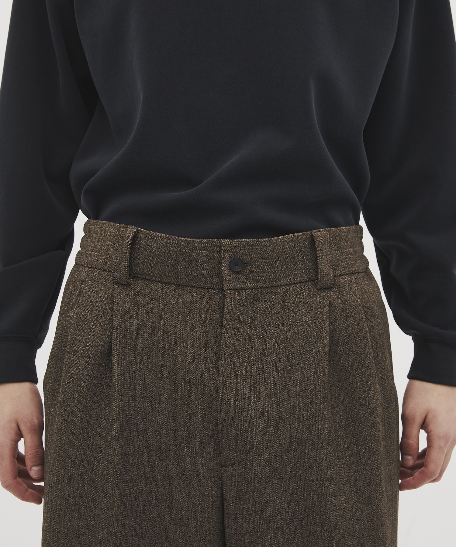 Mix herringbone ワイドパンツ