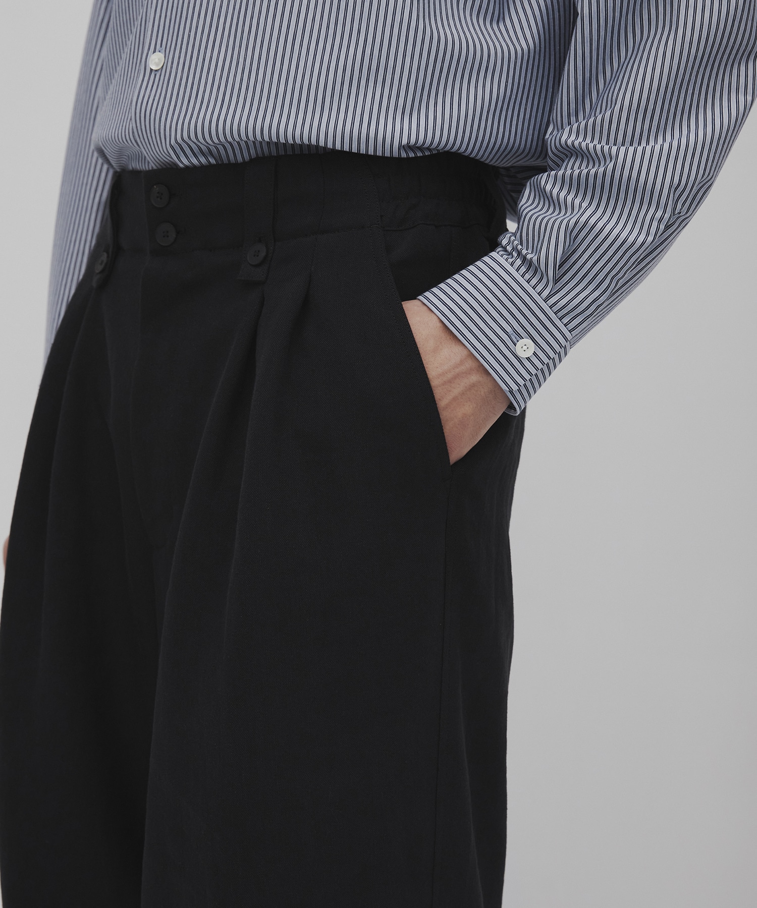 リネンキャンバス パラシュートパンツ