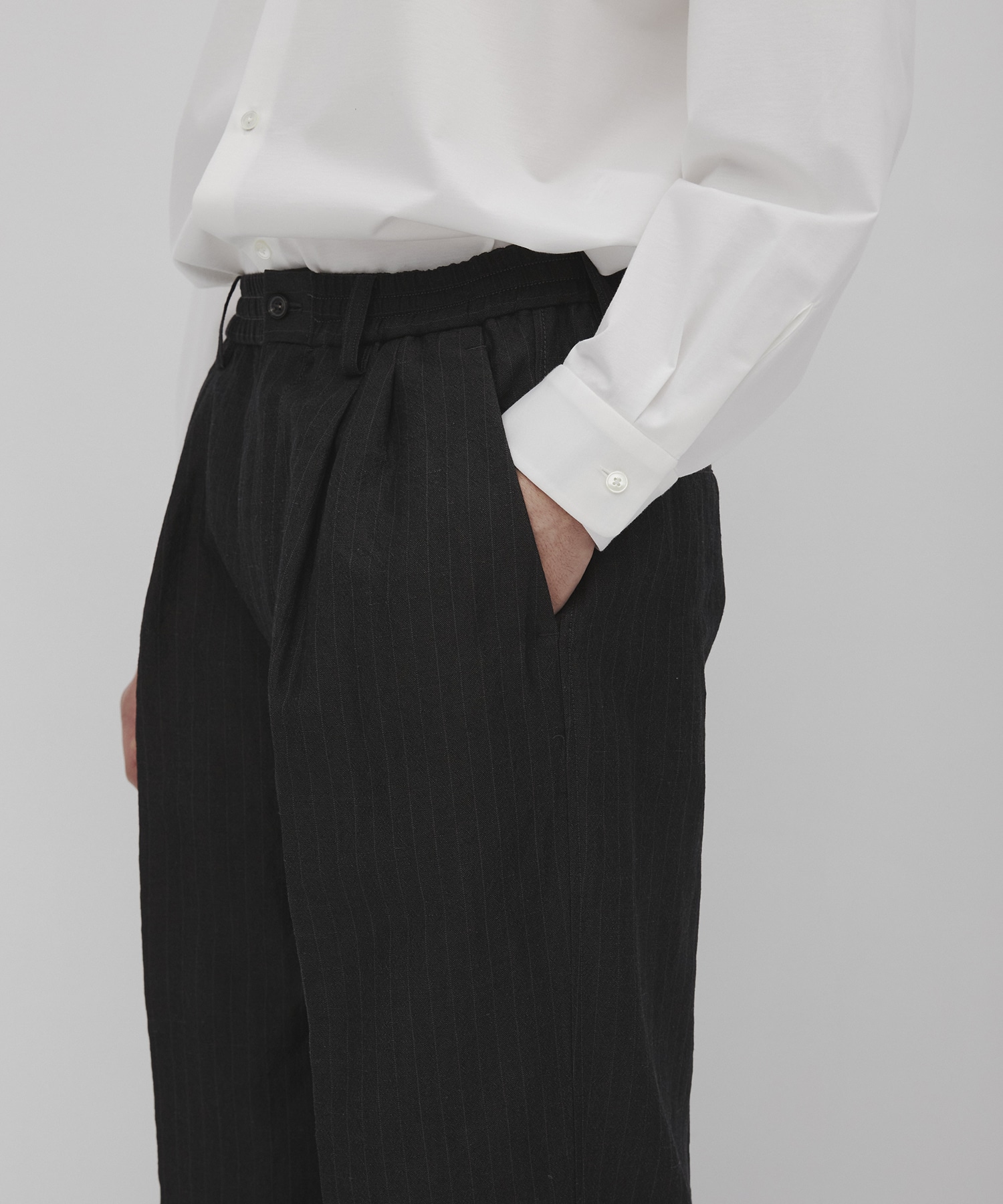 ウールリネンウェザ-イージースラックス