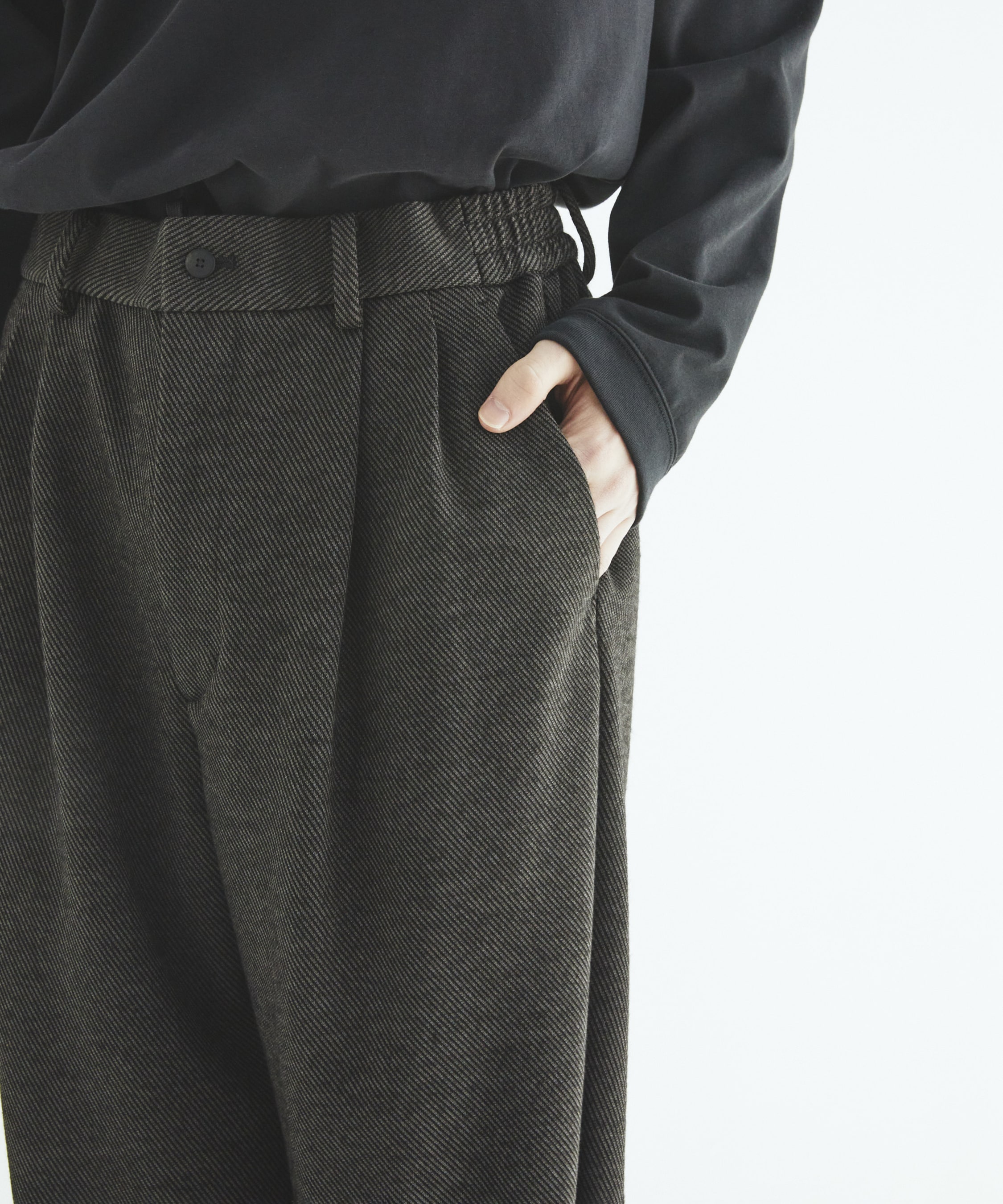 KANEMASA KNITウールネルスラックス