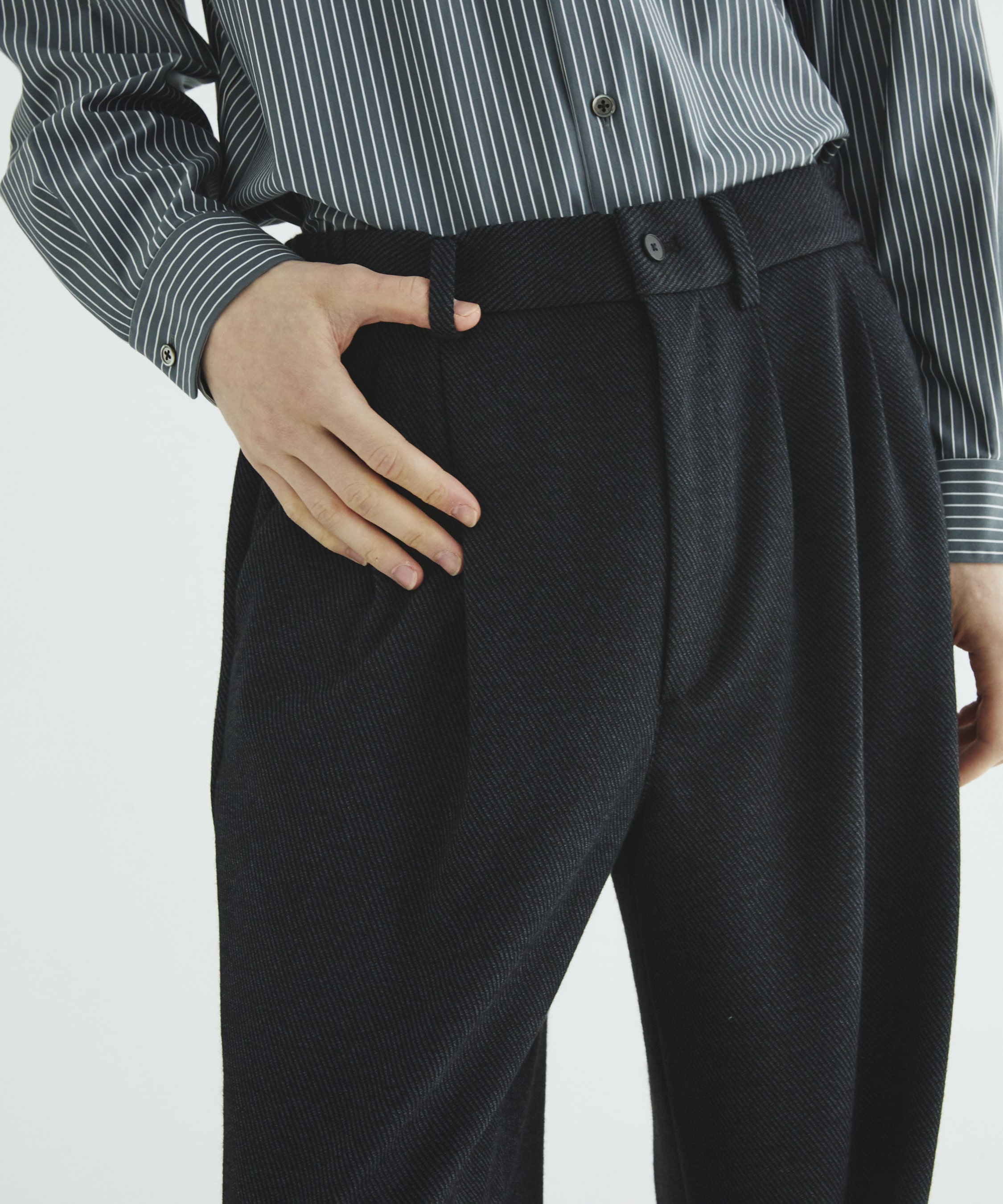 KANEMASA KNITウールネルスラックス