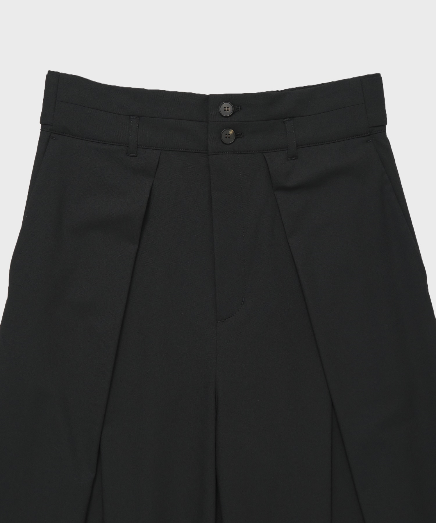 Belt Arranged Tuck Wide Pants