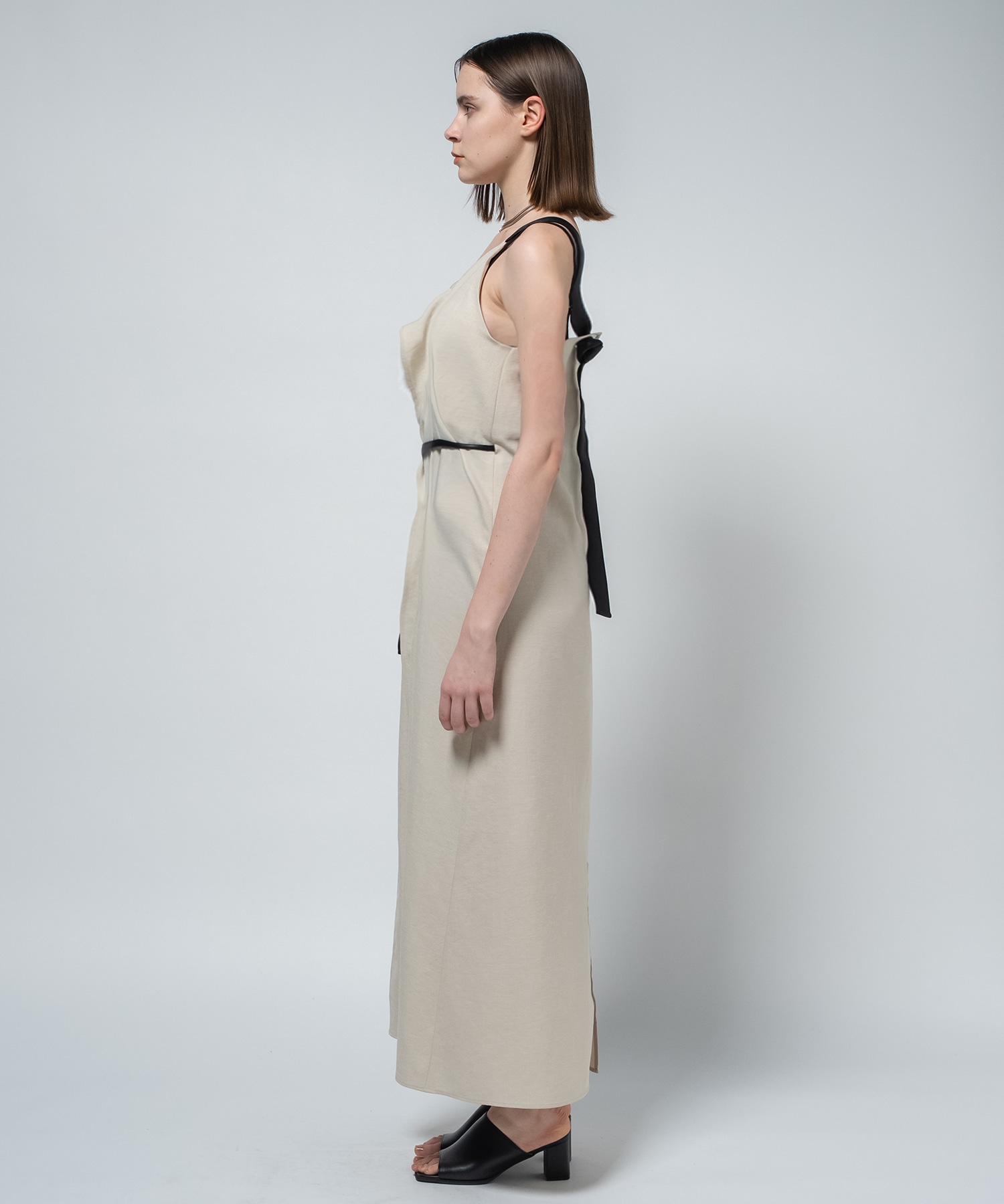 Leather Belted Camisole Dress