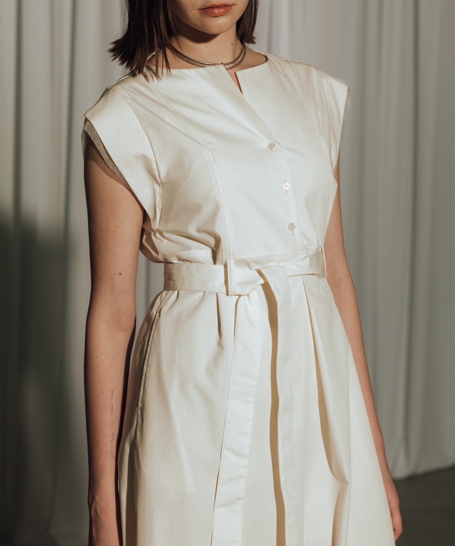 Chambray Belted Dress