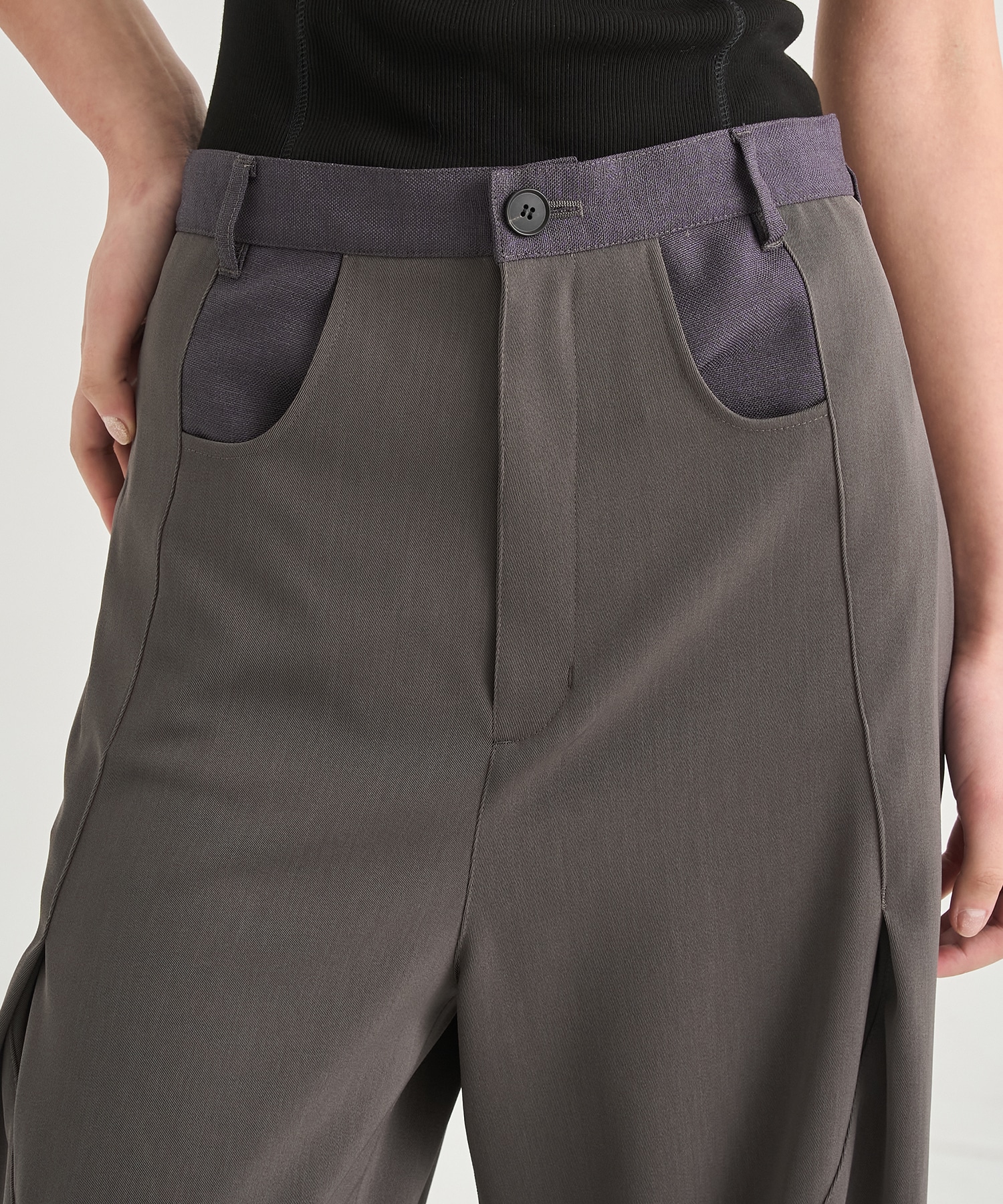 Twill Barrel Leg Pants