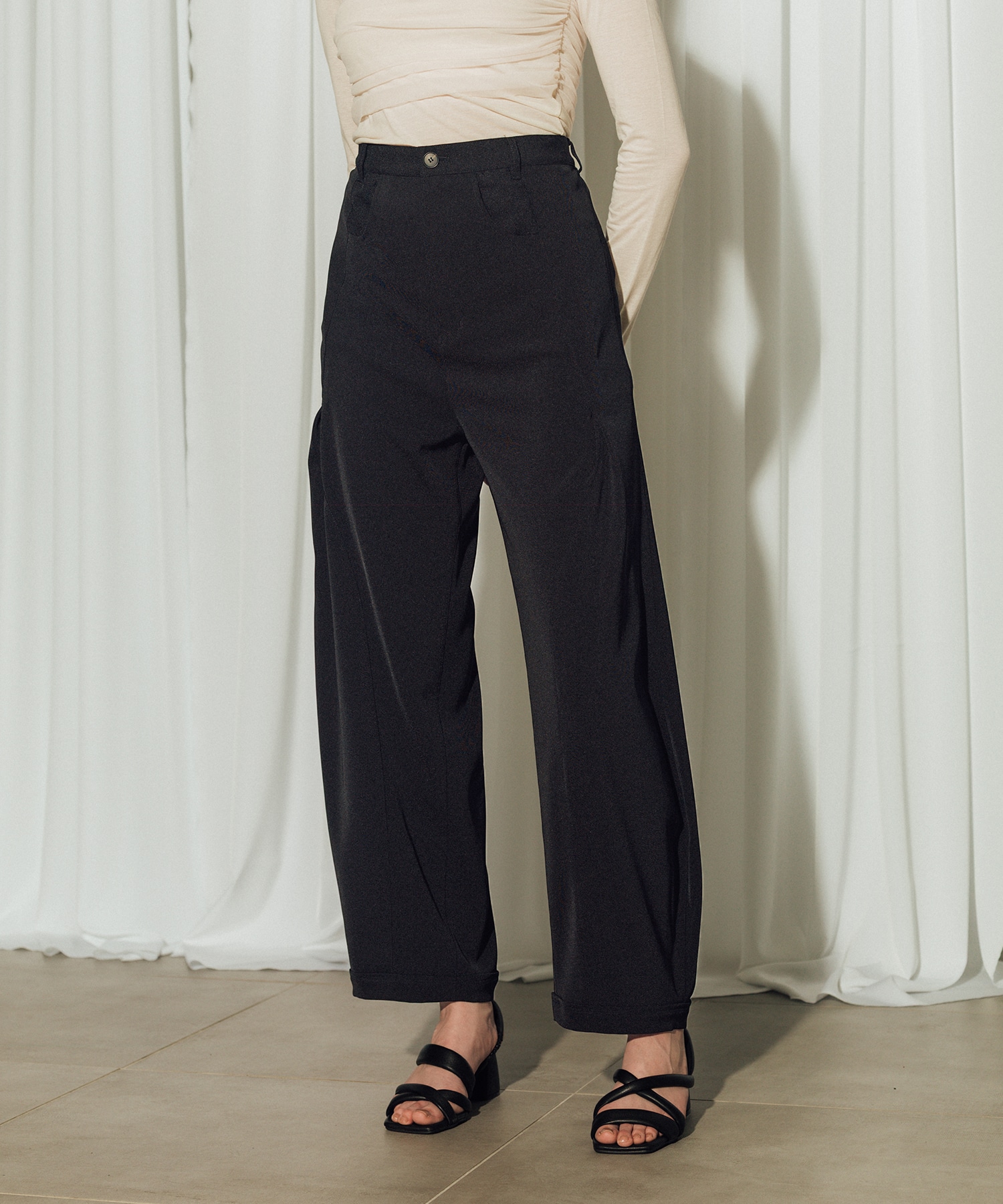 Twill Barrel Leg Pants