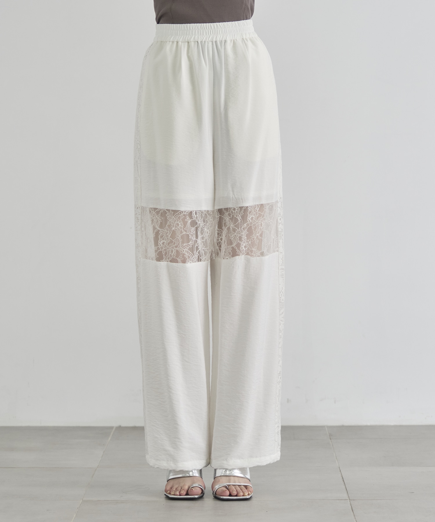 Lace Combination Relax Pants