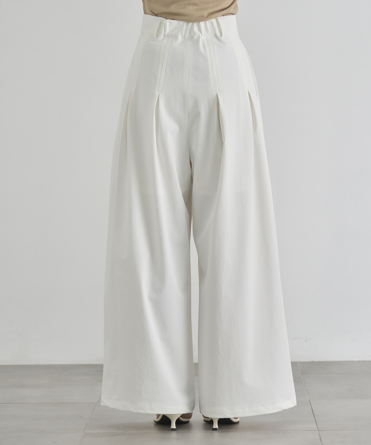 Box Pleat Wide Pants