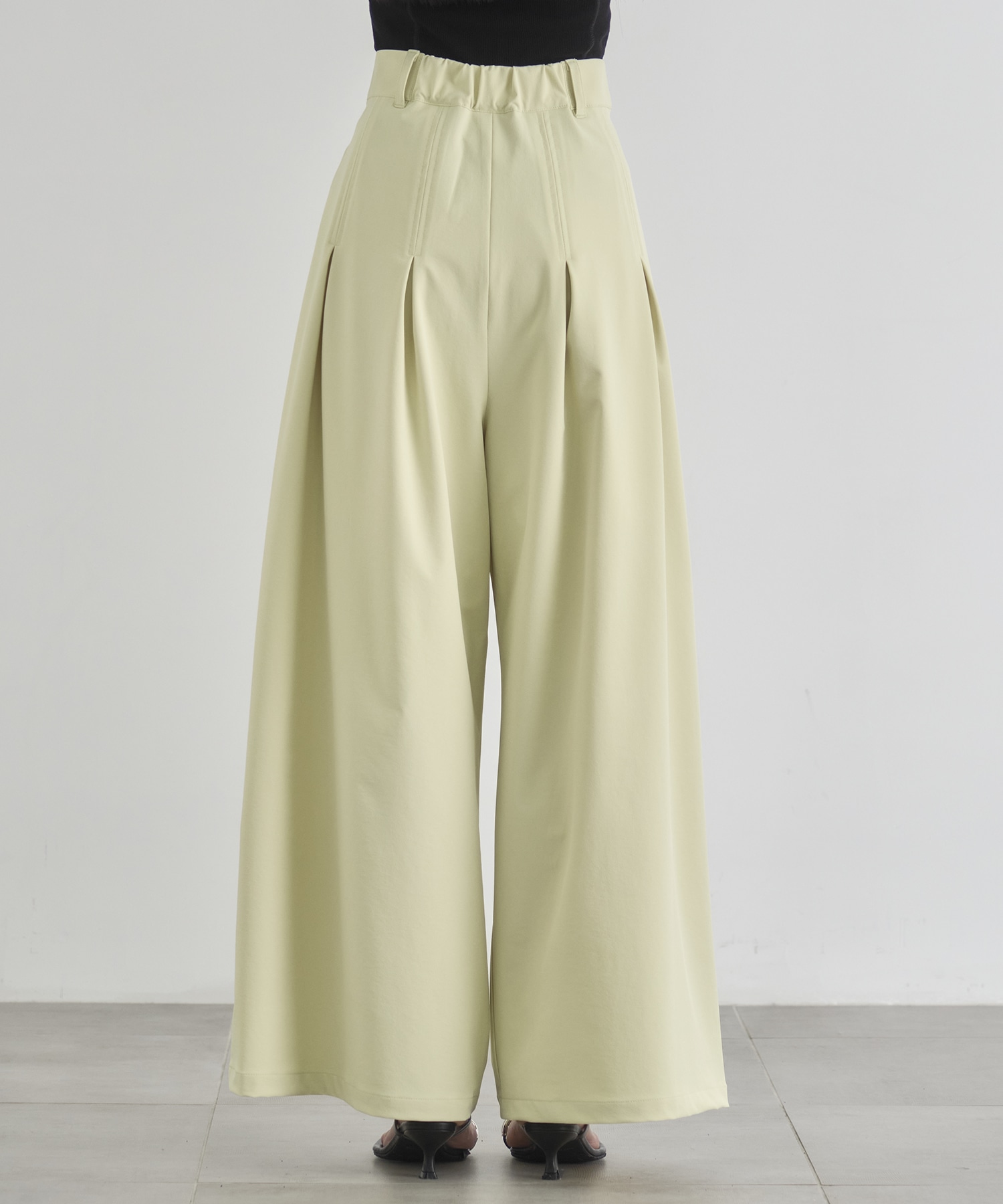 Box Pleat Wide Pants