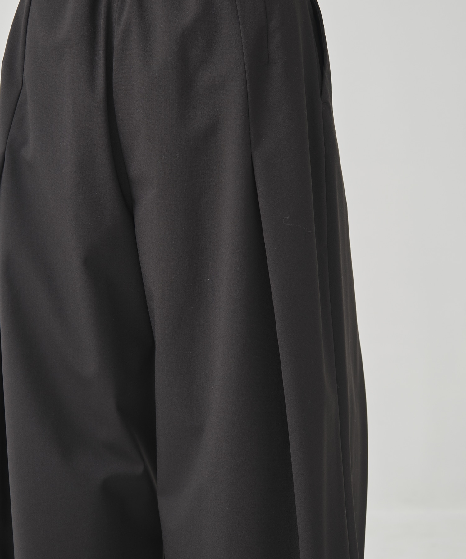 Wool Tuck Wide Pants