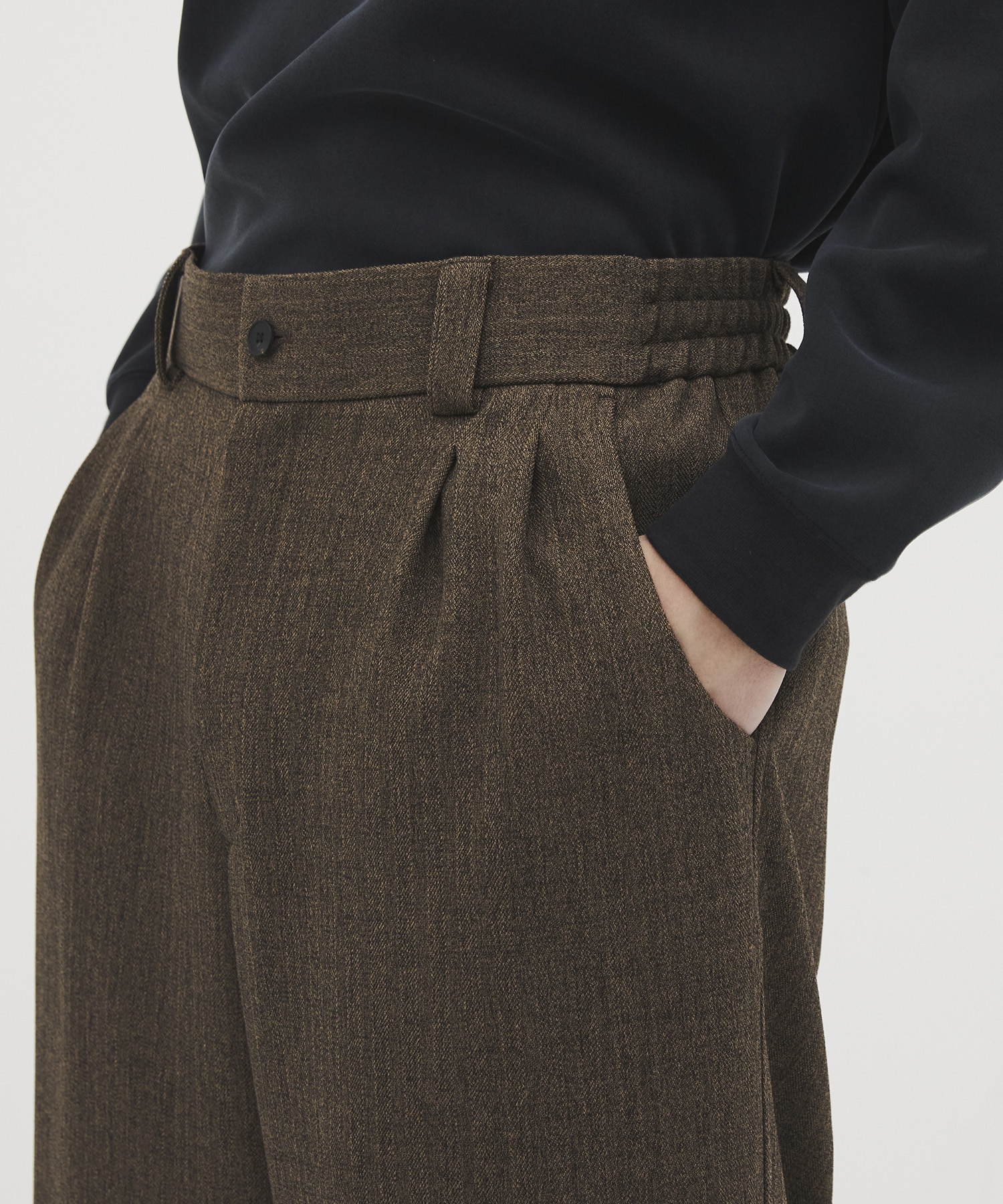 Mix herringbone ワイドパンツ