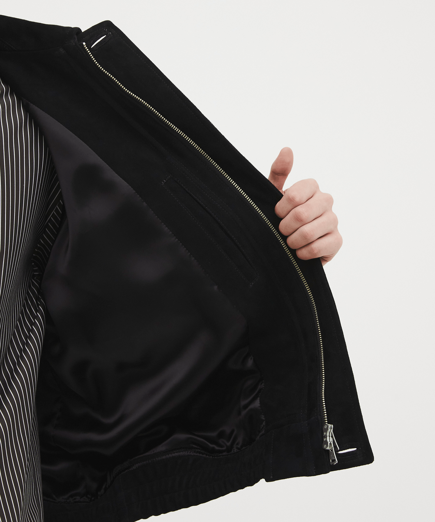 Kuramae leather zip-up jacket