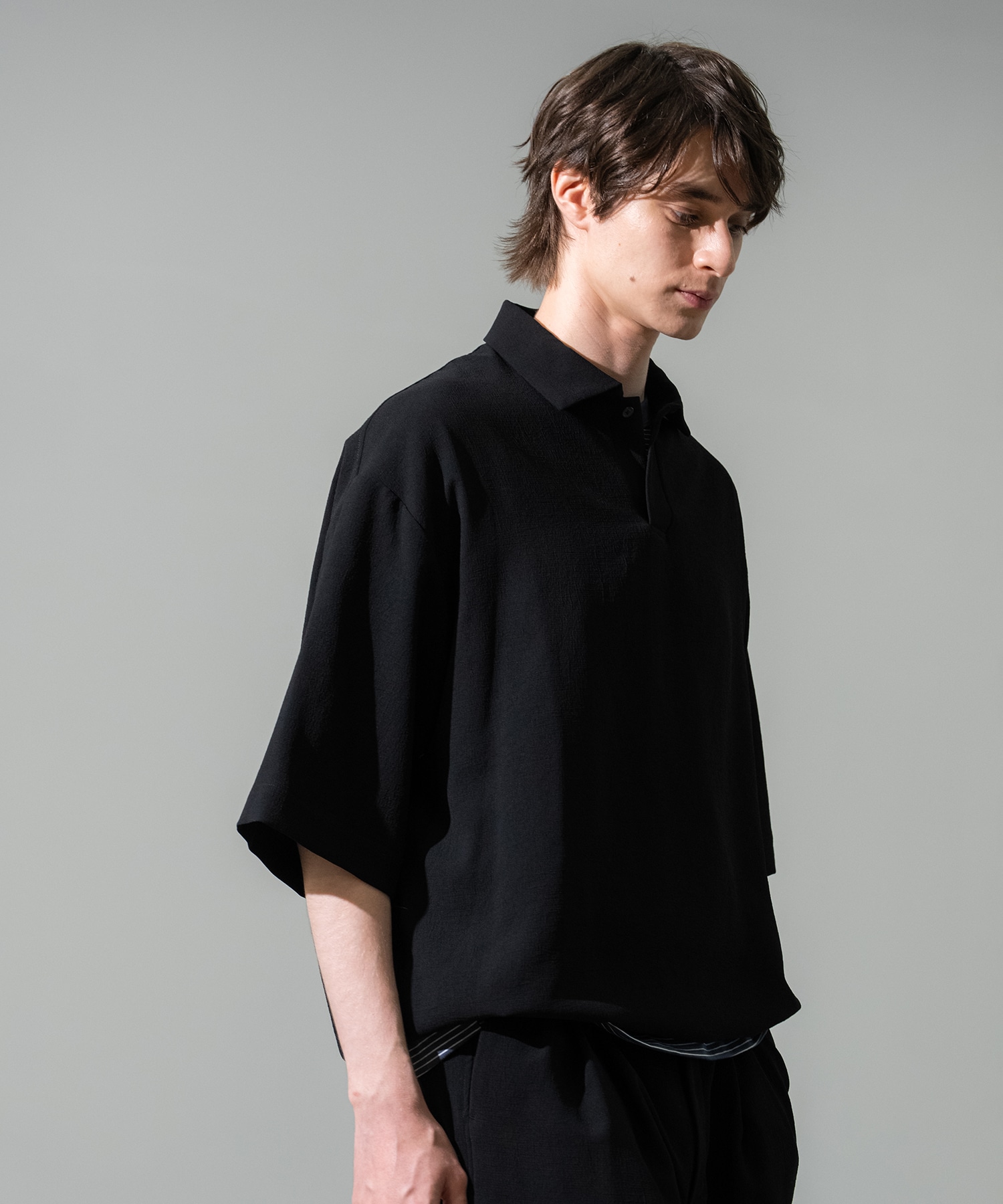 Multi-flex スキッパーポロシャツ
