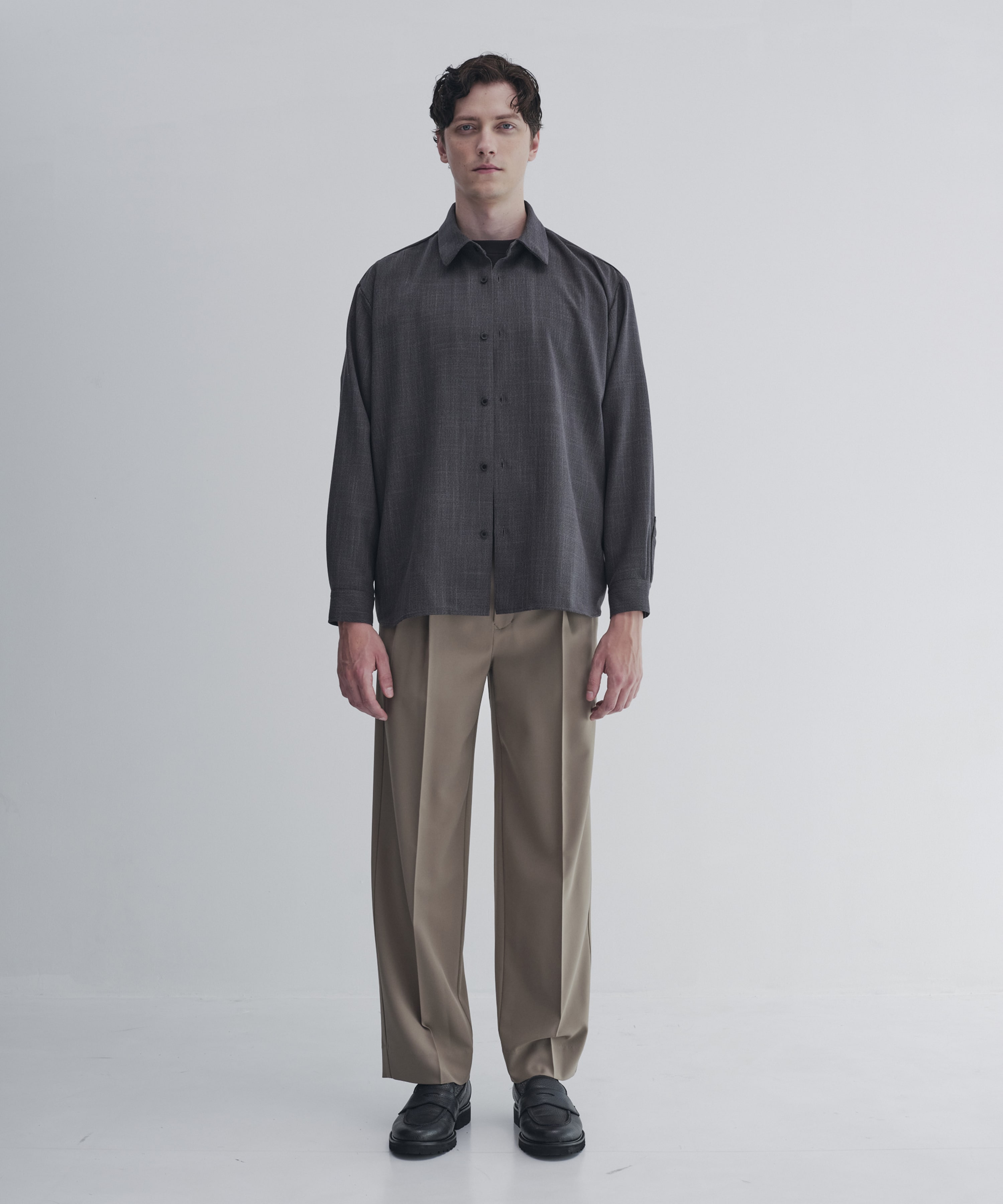 Easy tweed シャツ