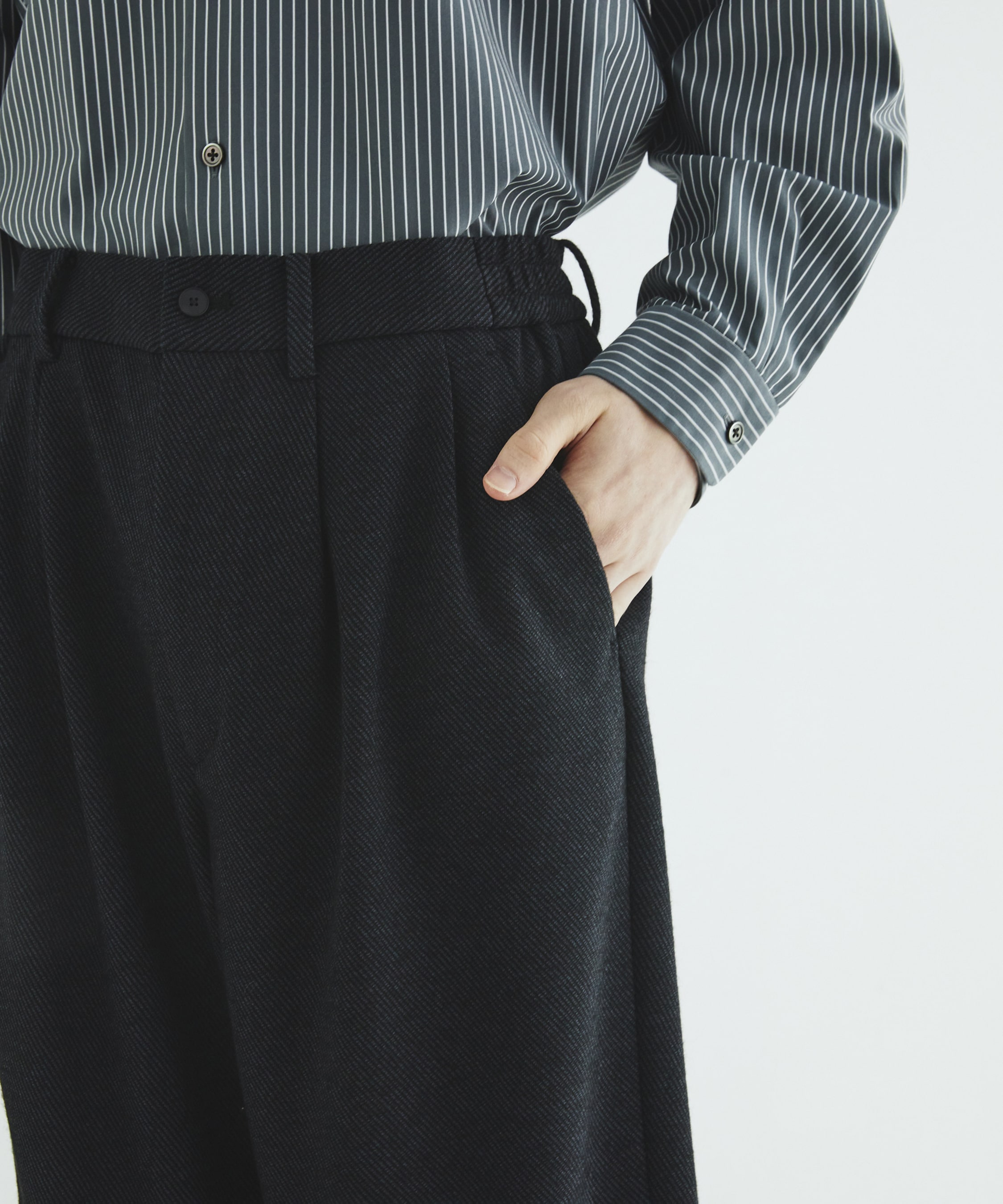 KANEMASA KNITウールネルスラックス