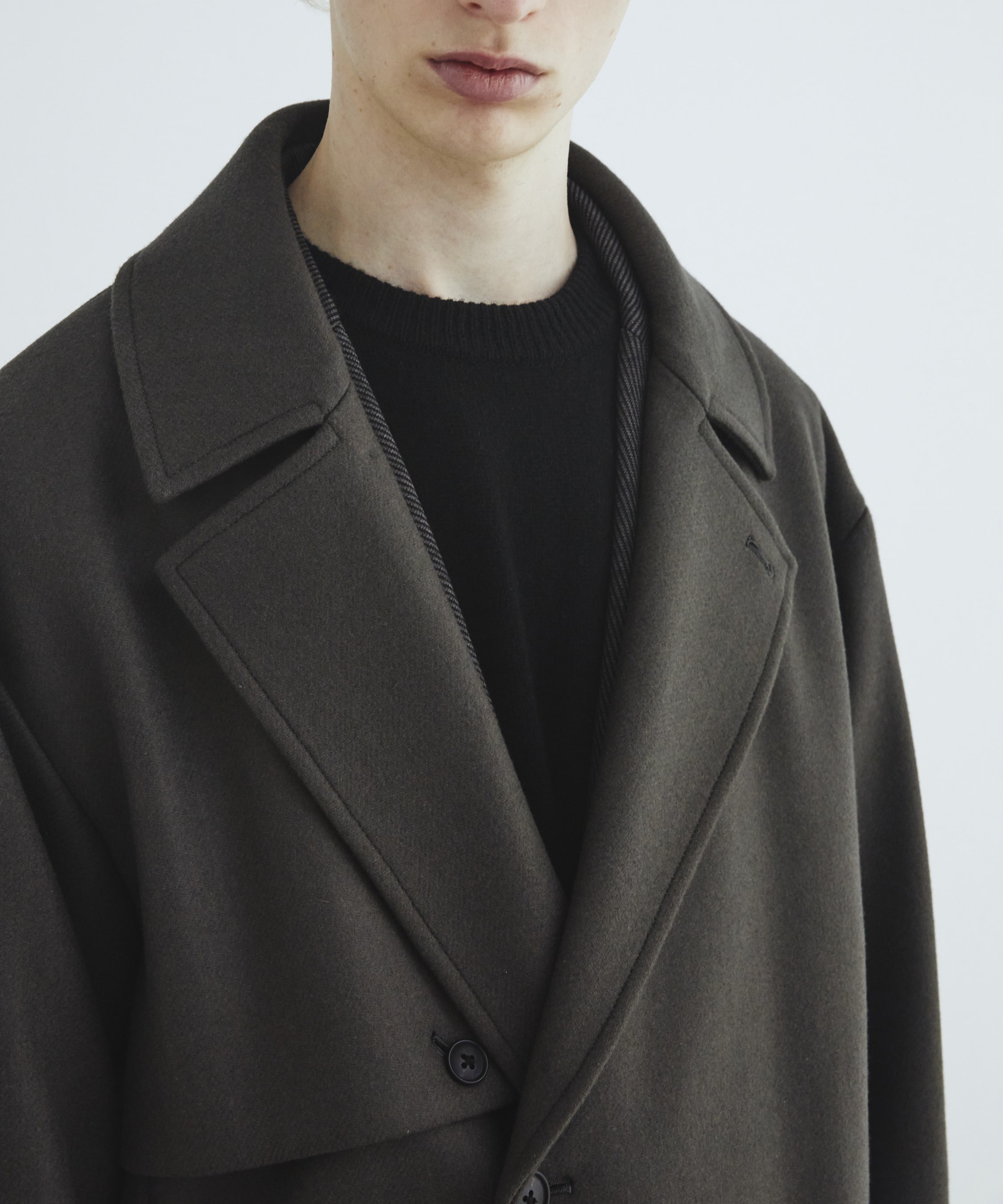 Premium meltonベルテッドコート