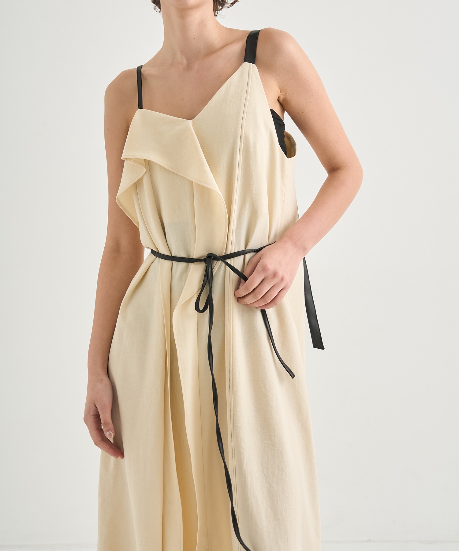 Leather Belted Camisole Dress